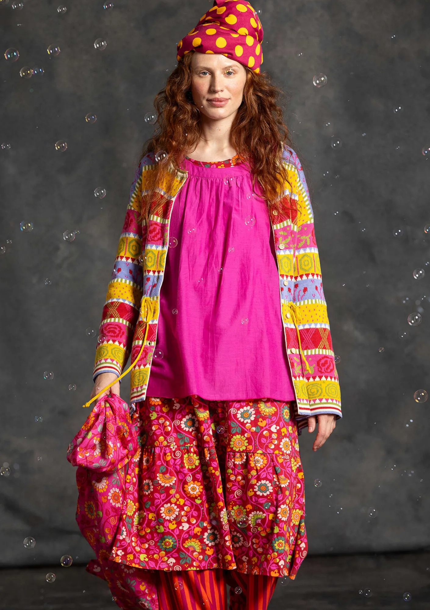 Gudrun Sjödén Blusen>Bluse aus Baumwolle/Seide Cerise