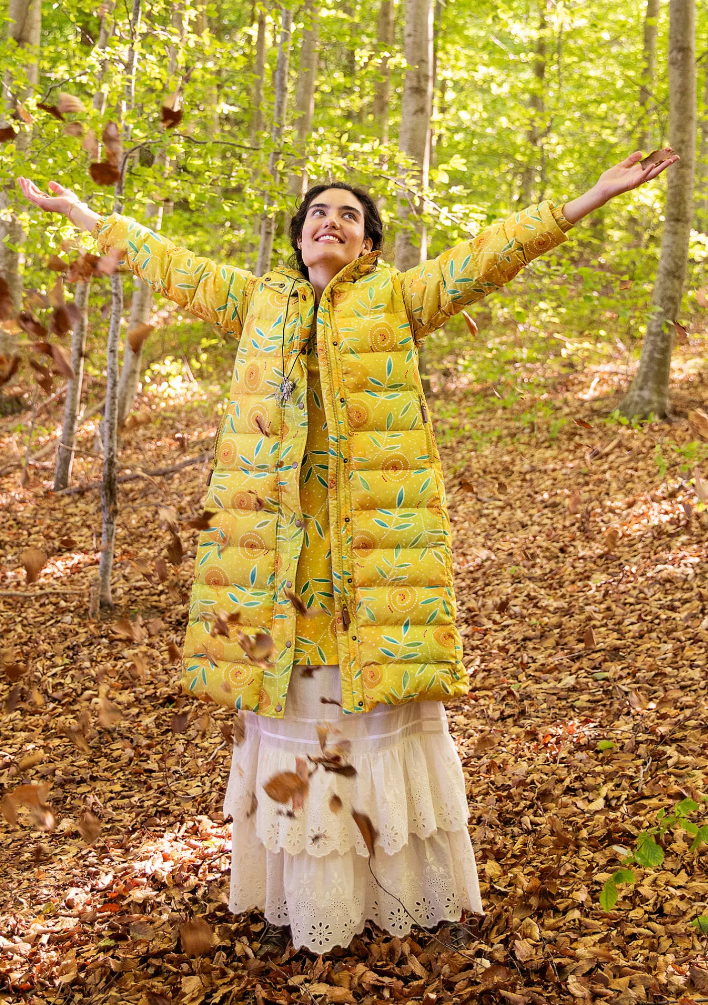 Gudrun Sjödén Jacken & Mäntel>Daunenmantel „Bhumika“ aus Recycling-Polyester/Daunen Ananas