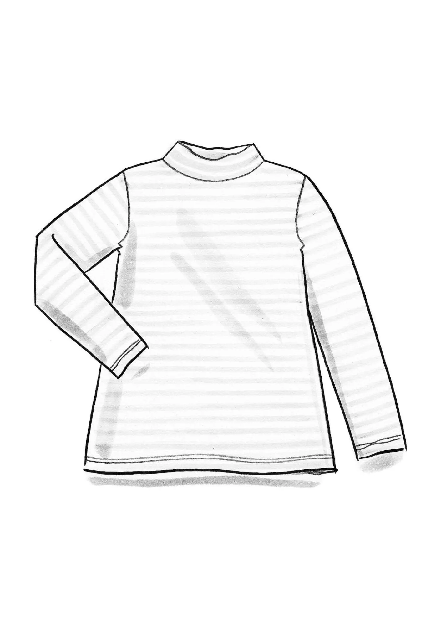 Gudrun Sjödén Pullover & Shirts>Gestreiftes Stehkragenshirt aus Bio-Baumwolle Curry-lilie