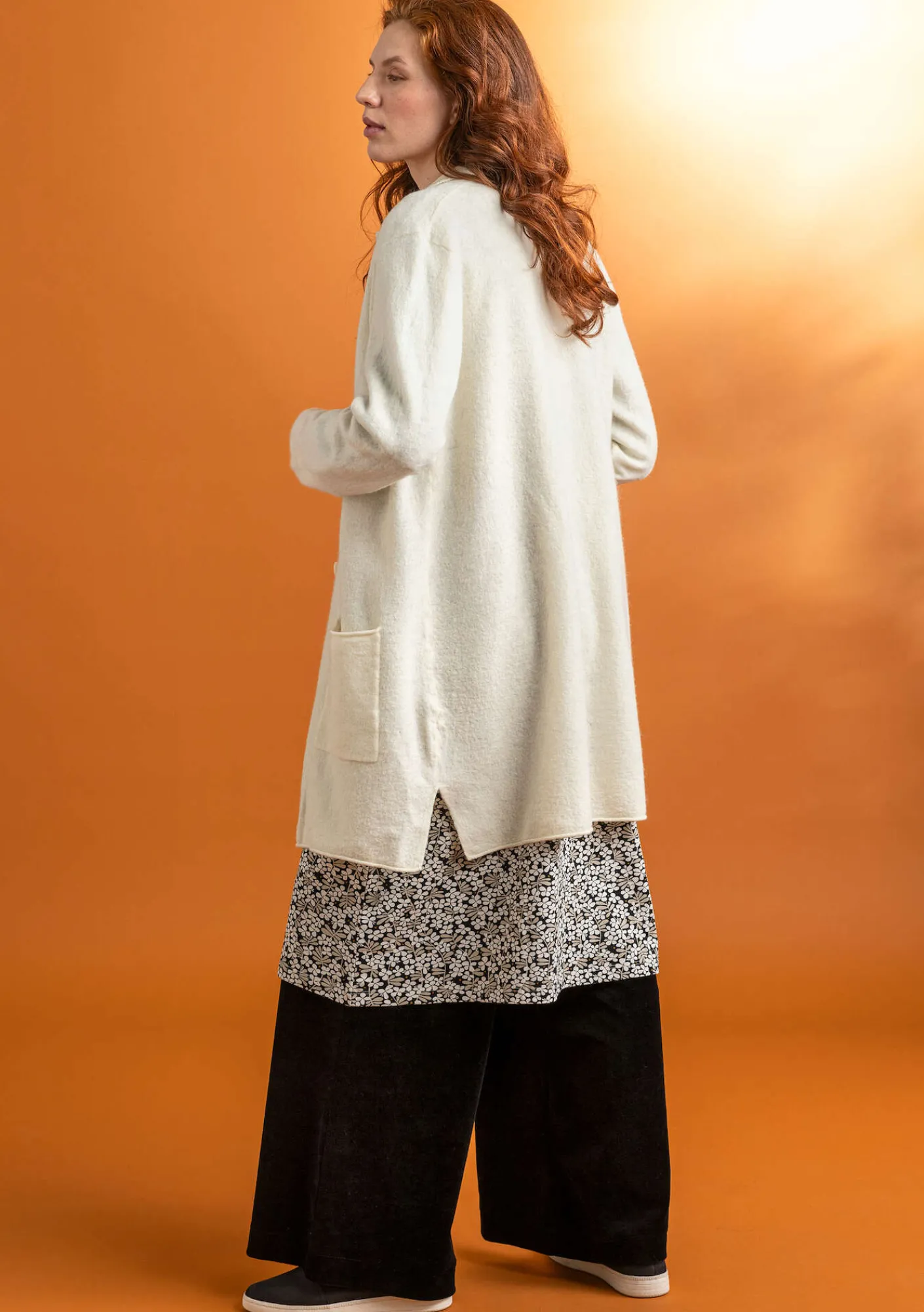 Gudrun Sjödén Jacken & Mäntel|Strickjacken>Gestrickter Blazer aus gefilzter Bio-Wolle Ungefärbt