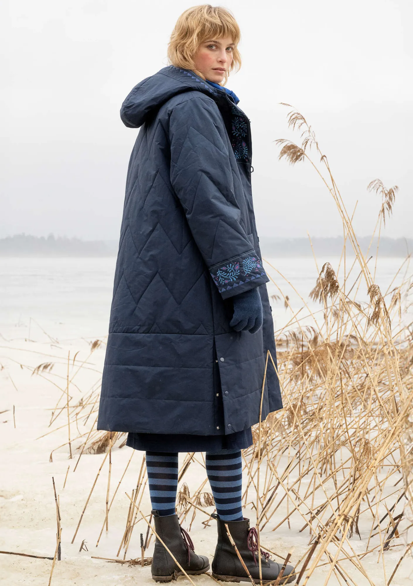 Gudrun Sjödén Jacken & Mäntel>Gewebter Steppmantel „Svalbard“ Tinte