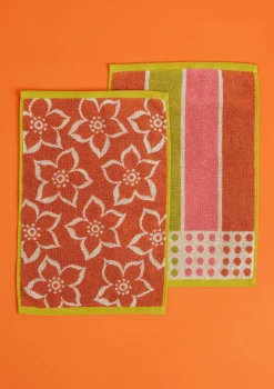 Gudrun Sjödén Frottee|Bad-Accessoires>Gästehandtuch „Flow“ aus Bio-Baumwolle (2er-Pack) Vogelbeere