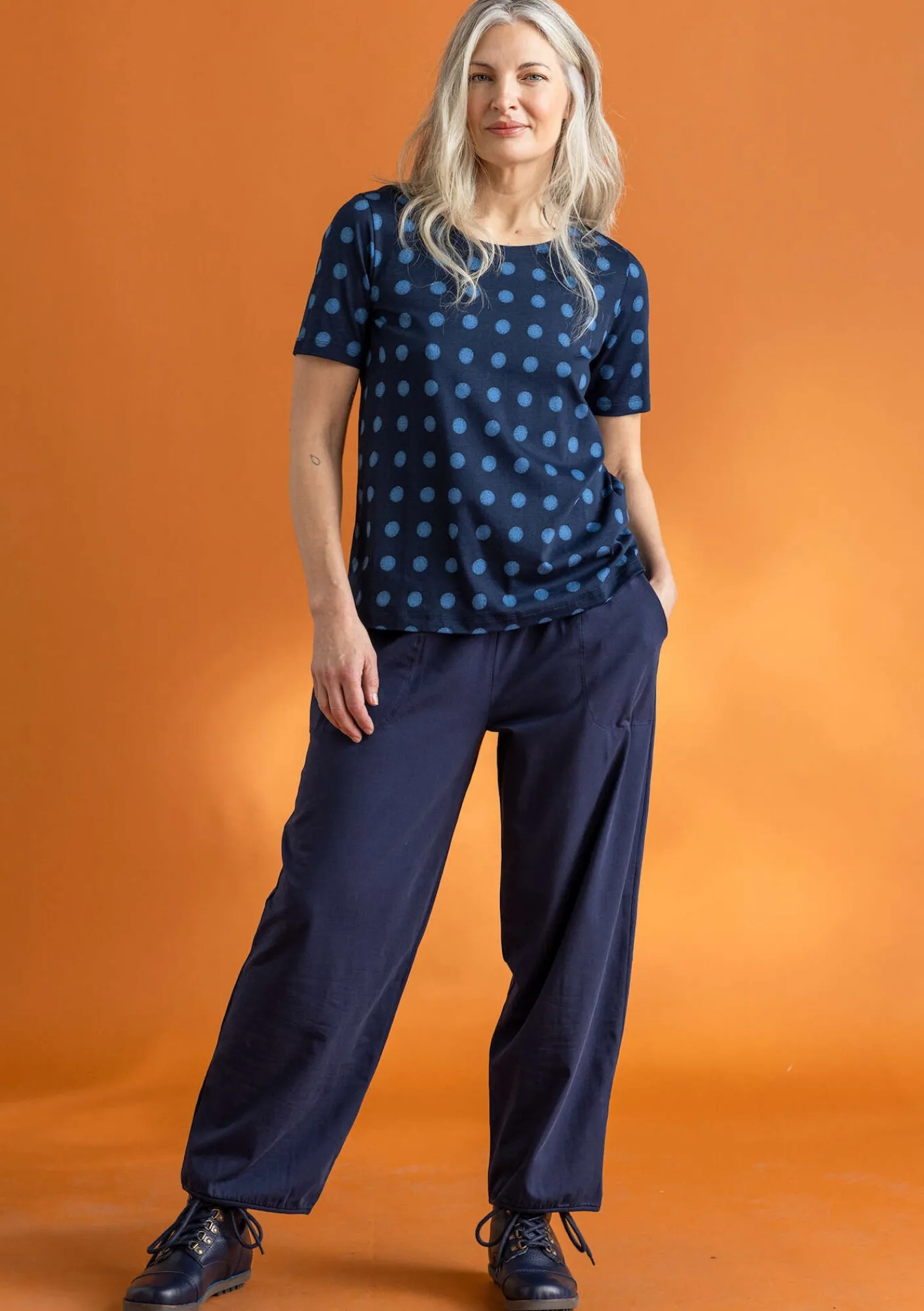 Gudrun Sjödén Hosen>Jerseyhose aus Bio-Baumwolle/Elasthan Dunkelindigo
