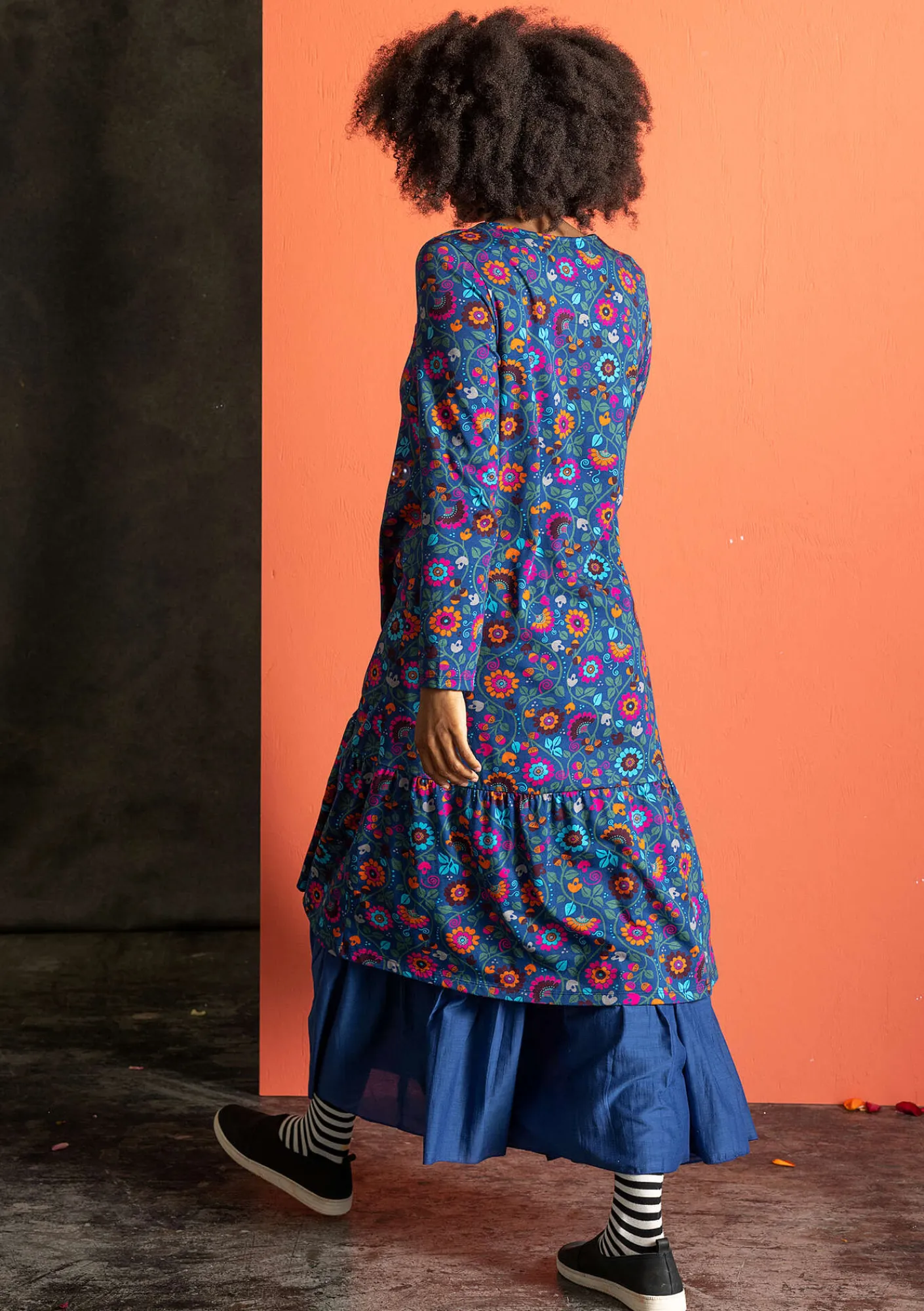 Gudrun Sjödén Kleider>Jerseykleid „Rupangi“ aus Bio-Baumwolle Indigoblau