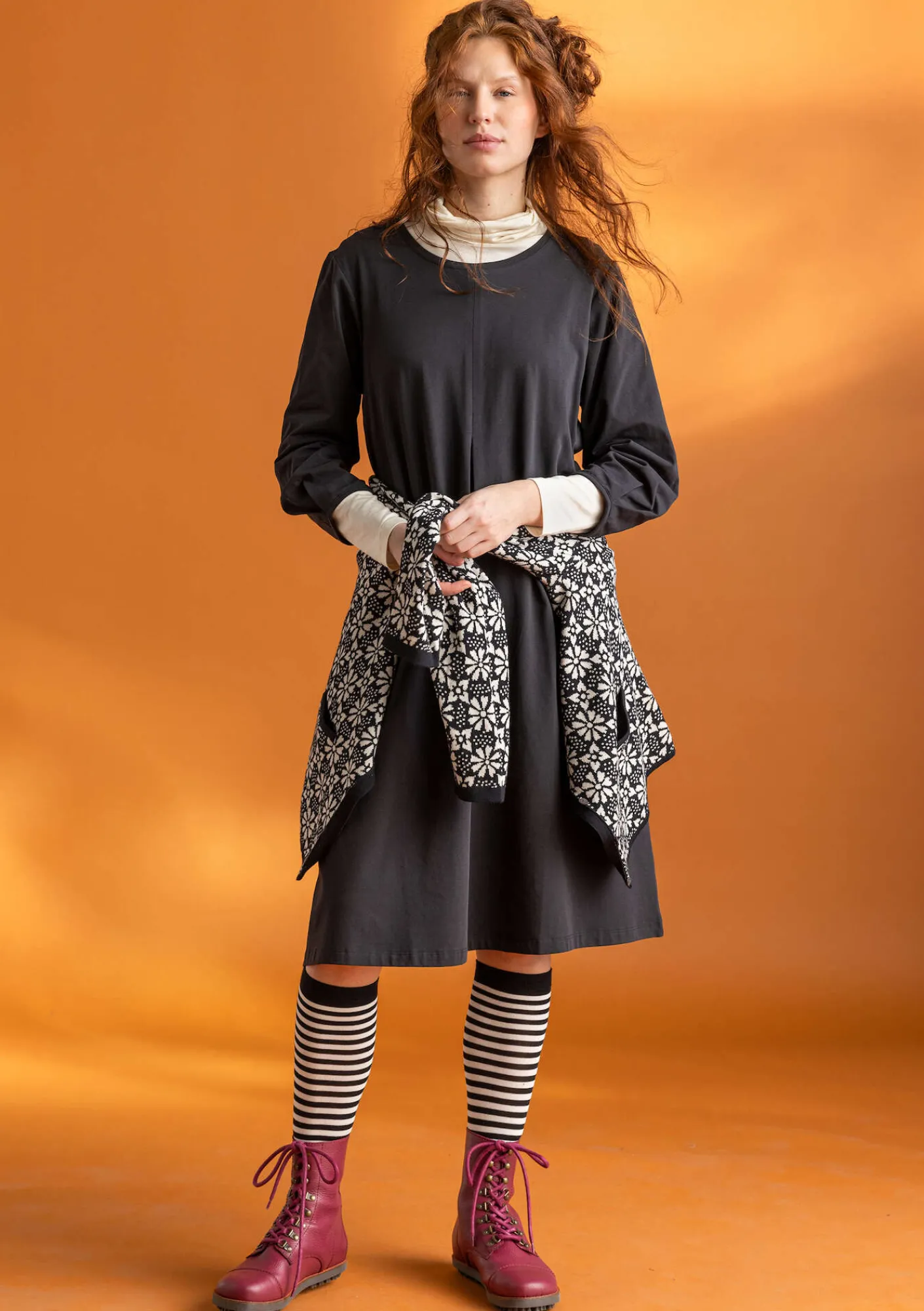 Gudrun Sjödén Kleider>Jerseykleid „Ylva“ aus Bio-Baumwolle/Elasthan Schwarz