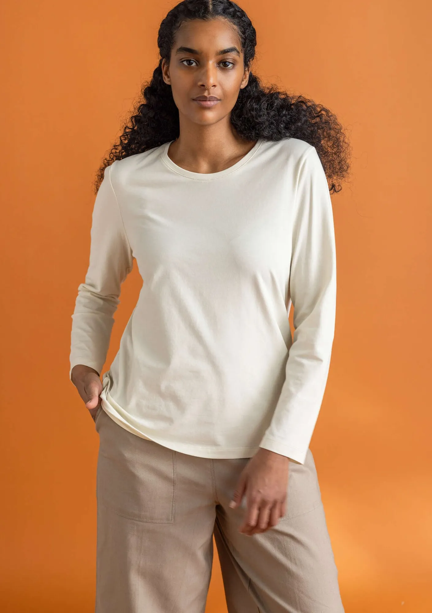 Gudrun Sjödén Pullover & Shirts>Jerseyshirt „Ylva“ aus Bio-Baumwolle/Elasthan Feder