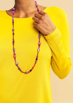 Gudrun Sjödén Accessoires|Schmuck>Kette „Jane“ aus Recycling-Glasperlen Mittsommerblumen