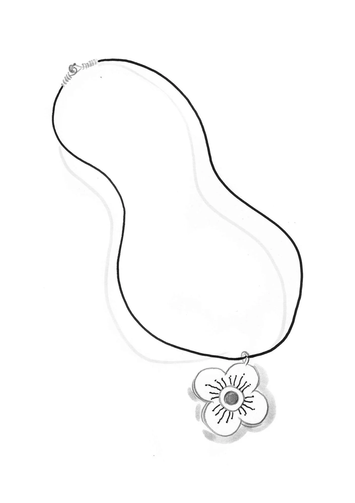 Gudrun Sjödén Accessoires|Schmuck>Kettenanhänger „Ulla“ aus Silber Cerise