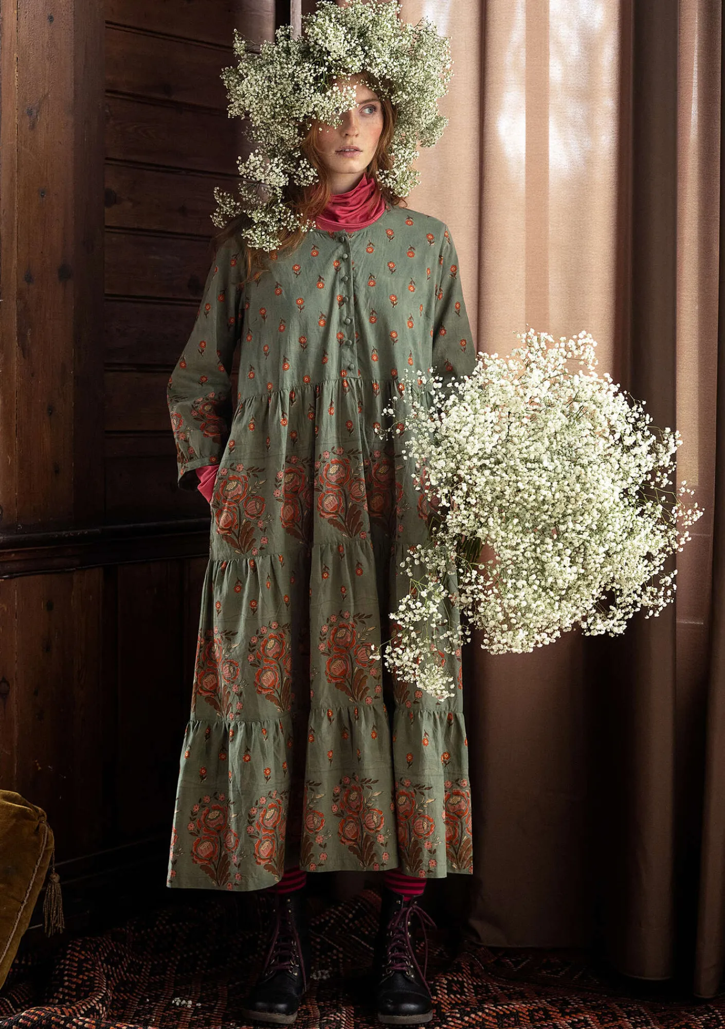 Gudrun Sjödén Kleider>Kleid „Asta“ aus Bio-Baumwollgewebe Hopper