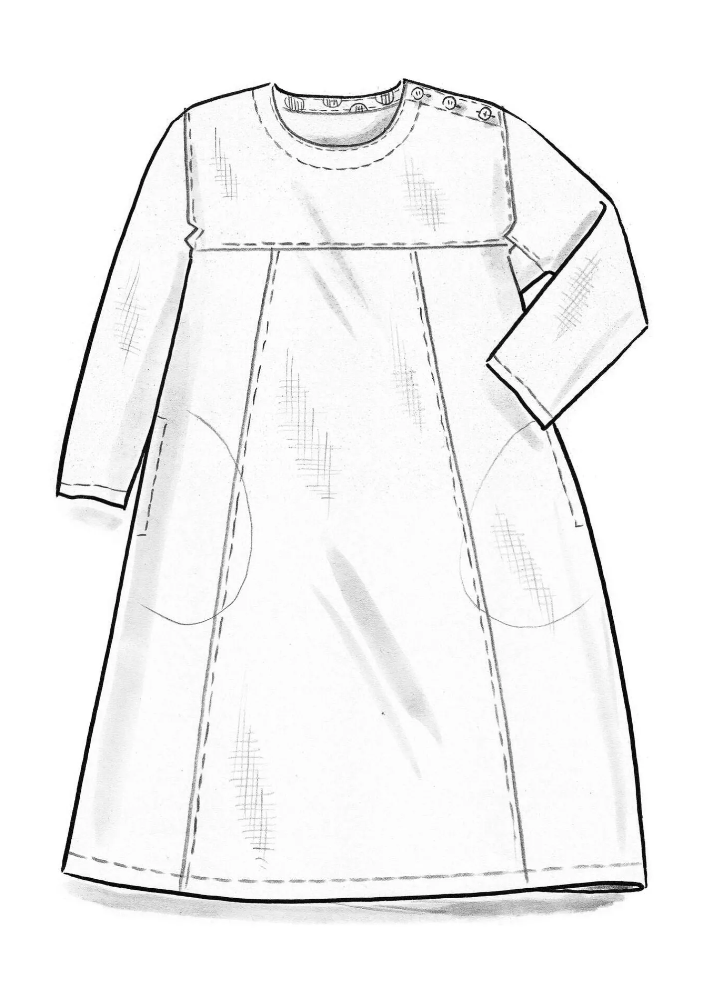 Gudrun Sjödén Kleider>Kleid aus Leinengewebe Rosenholz