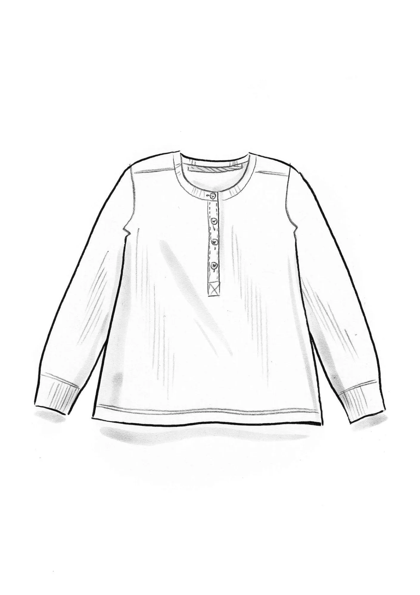 Gudrun Sjödén Pullover & Shirts>Knopfleistenshirt aus Bio-Baumwollripp Schwarz