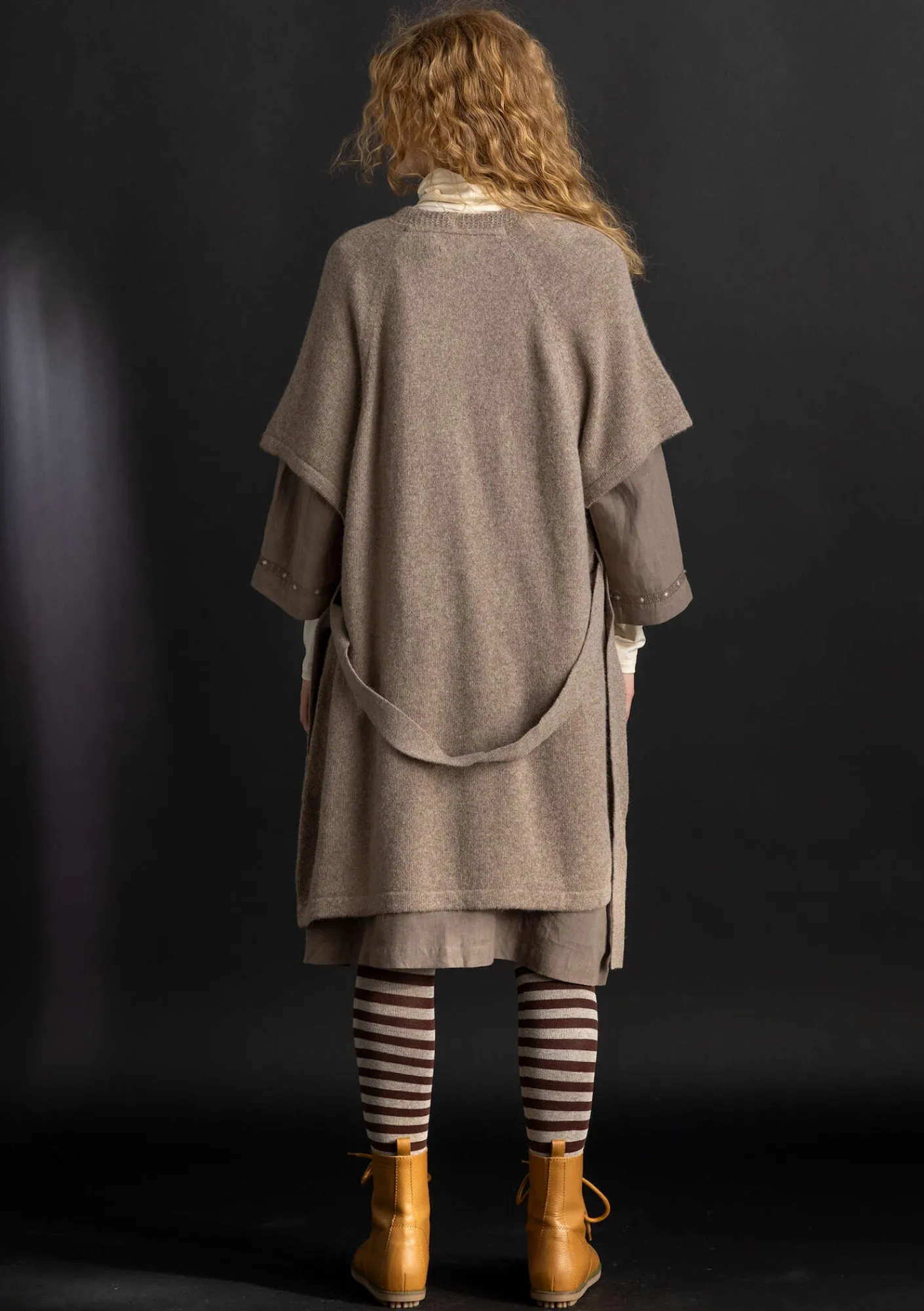 Gudrun Sjödén Strickjacken>Langstrickjacke aus Alpakagemisch Dunkelnatur-melange