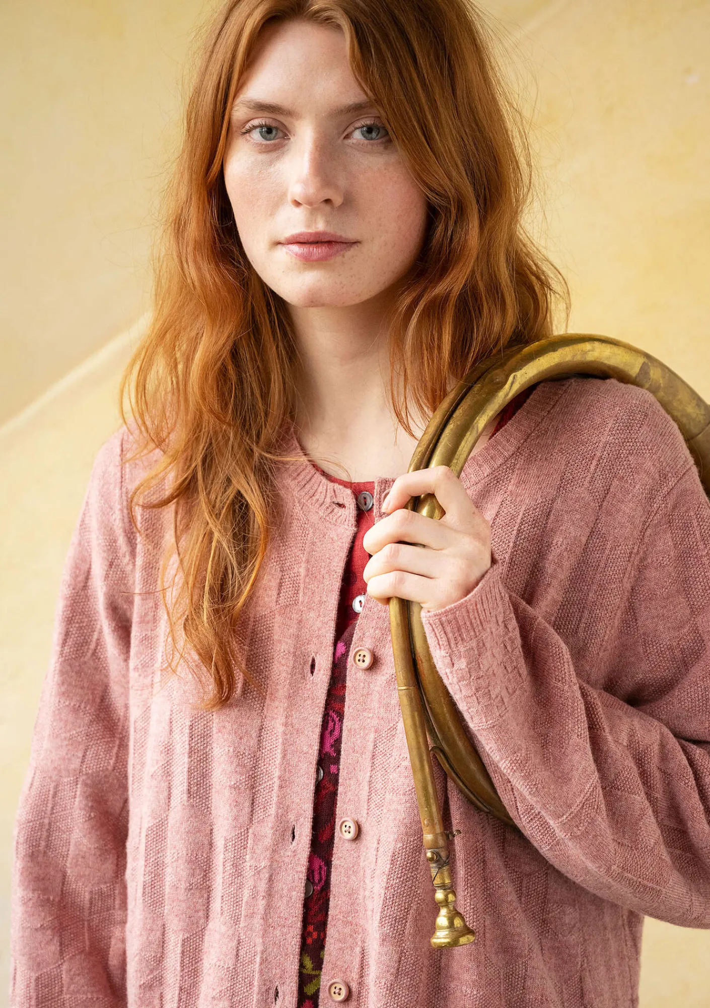 Gudrun Sjödén Strickjacken>Langstrickjacke „Capella“ aus Lammwolle Aschrosa-melange
