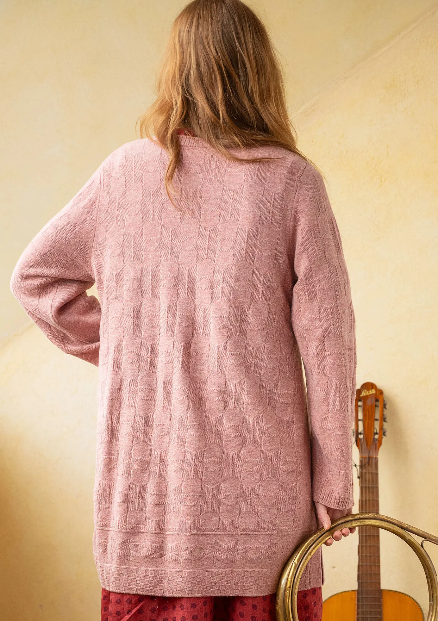 Gudrun Sjödén Strickjacken>Langstrickjacke „Capella“ aus Lammwolle Aschrosa-melange