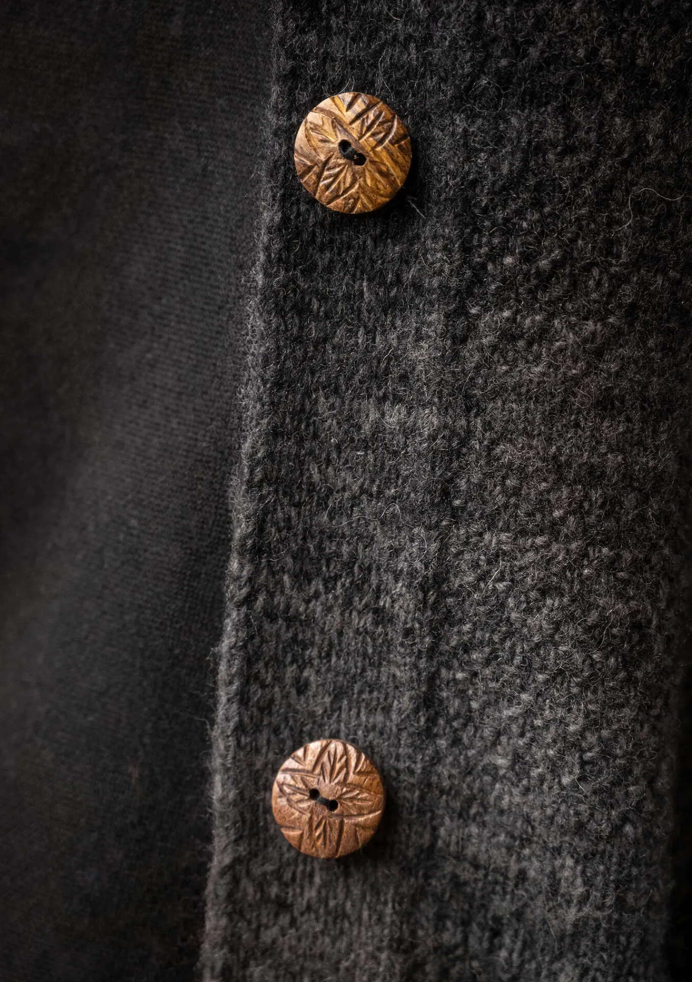 Gudrun Sjödén Strickjacken>Langstrickjacke „Eckerö“ aus Space-Dye-Wolle Schwarz