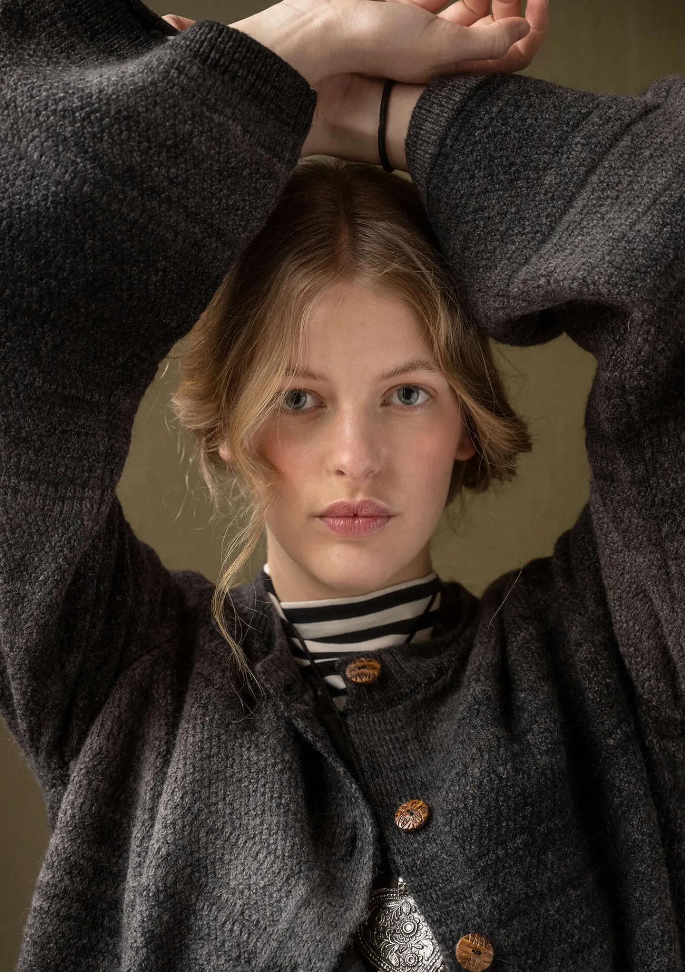 Gudrun Sjödén Strickjacken>Langstrickjacke „Eckerö“ aus Space-Dye-Wolle Schwarz