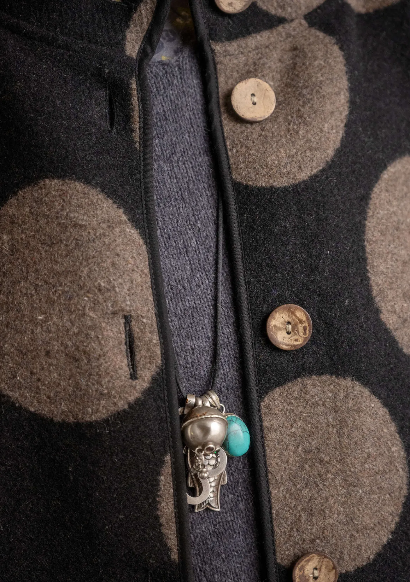 Gudrun Sjödén Jacken & Mäntel>Mantel „Stone“ aus Wollmischgewebe Schwarz