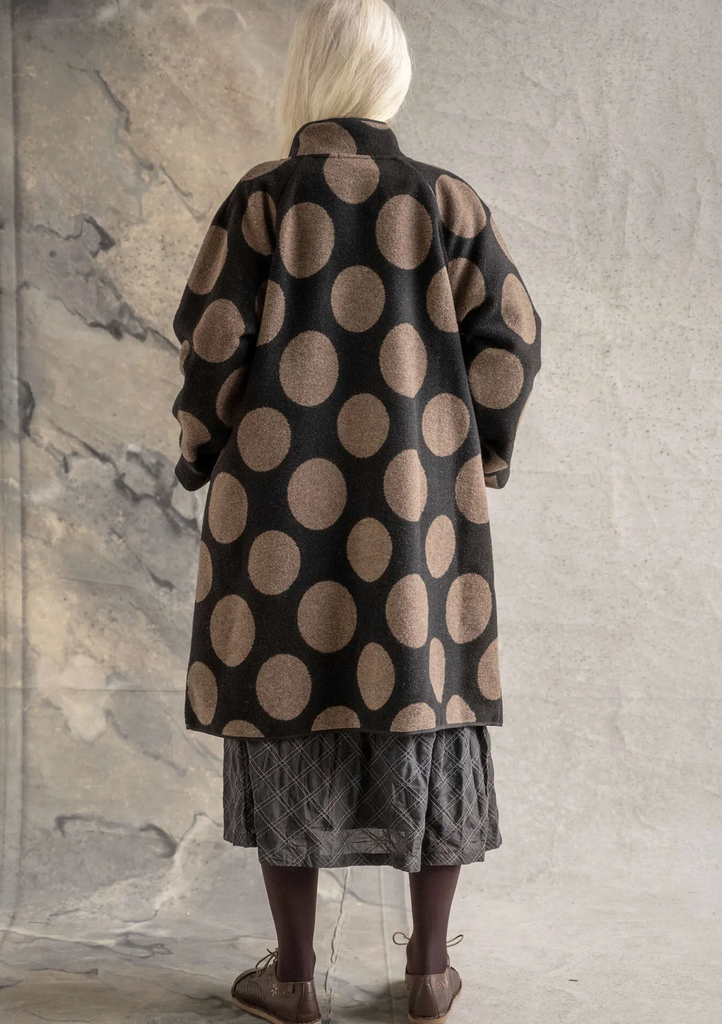 Gudrun Sjödén Jacken & Mäntel>Mantel „Stone“ aus Wollmischgewebe Schwarz
