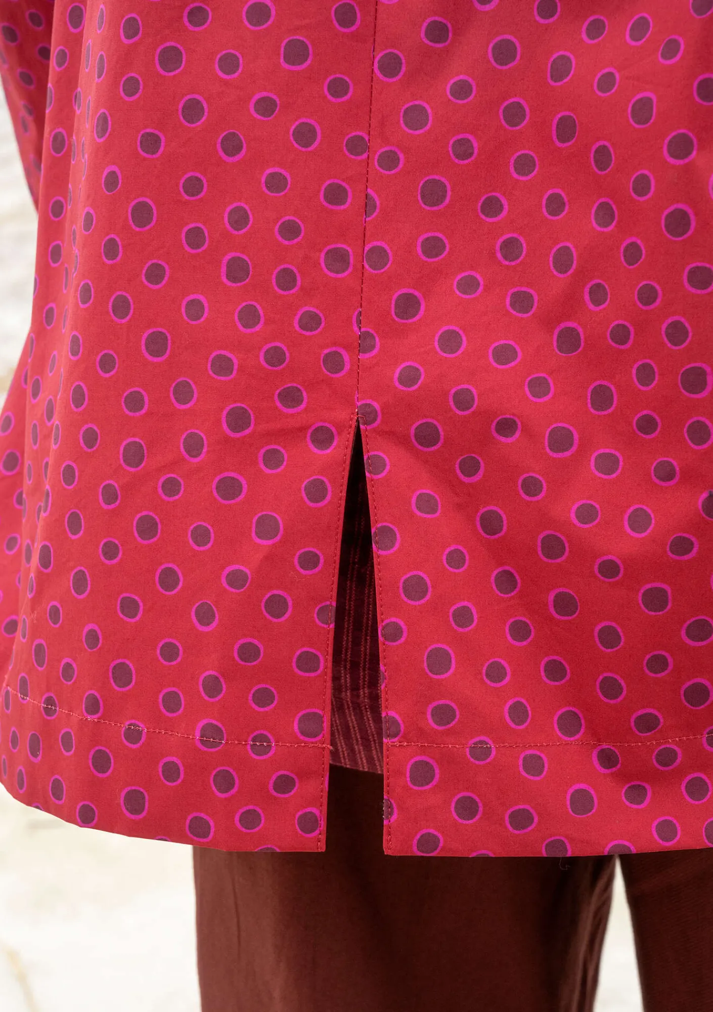 Gudrun Sjödén Jacken & Mäntel>Parka „Lucy“ aus Bio-Baumwollgewebe Moosbeere-gemustert