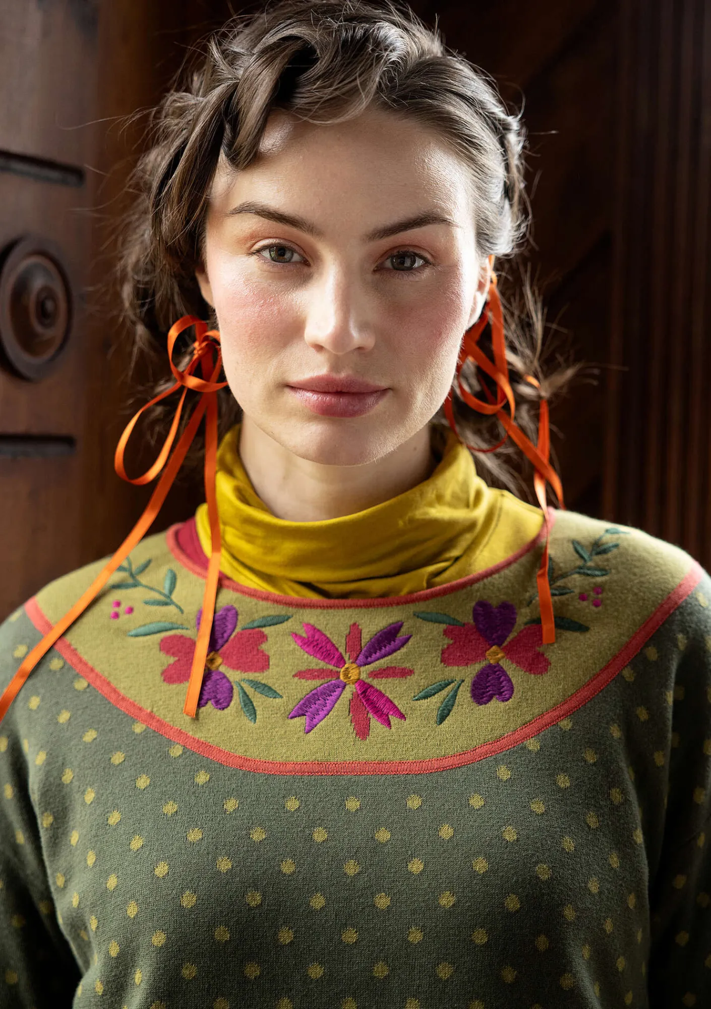 Gudrun Sjödén Pullover & Shirts>Pullover „Maria“ aus Bio-/Recycling-Baumwolle Pinie