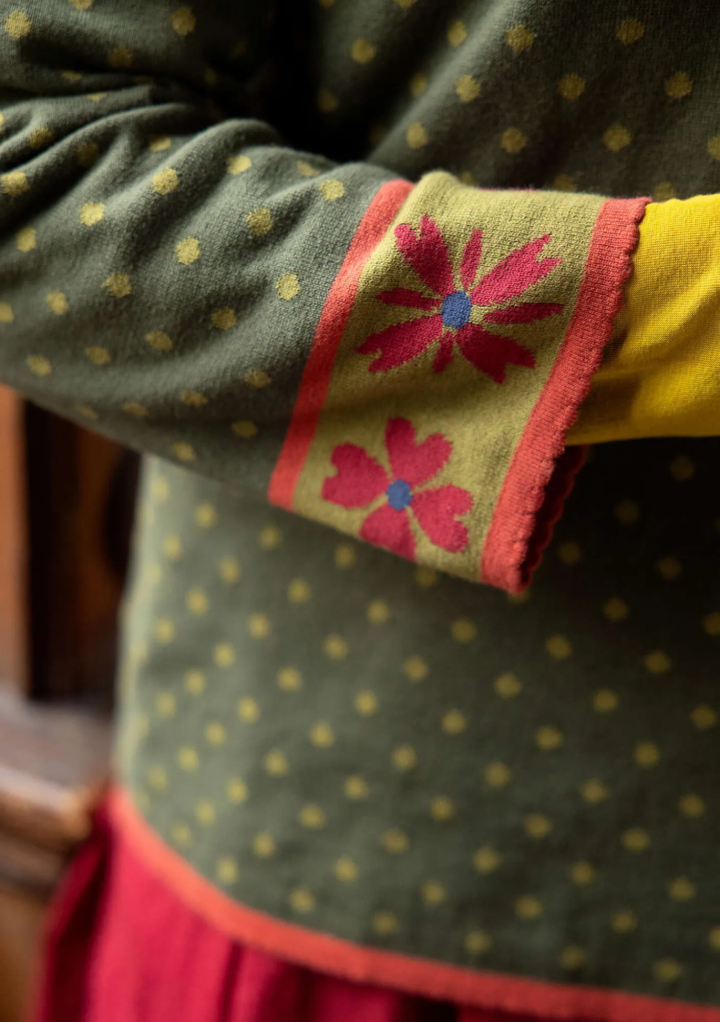 Gudrun Sjödén Pullover & Shirts>Pullover „Maria“ aus Bio-/Recycling-Baumwolle Pinie