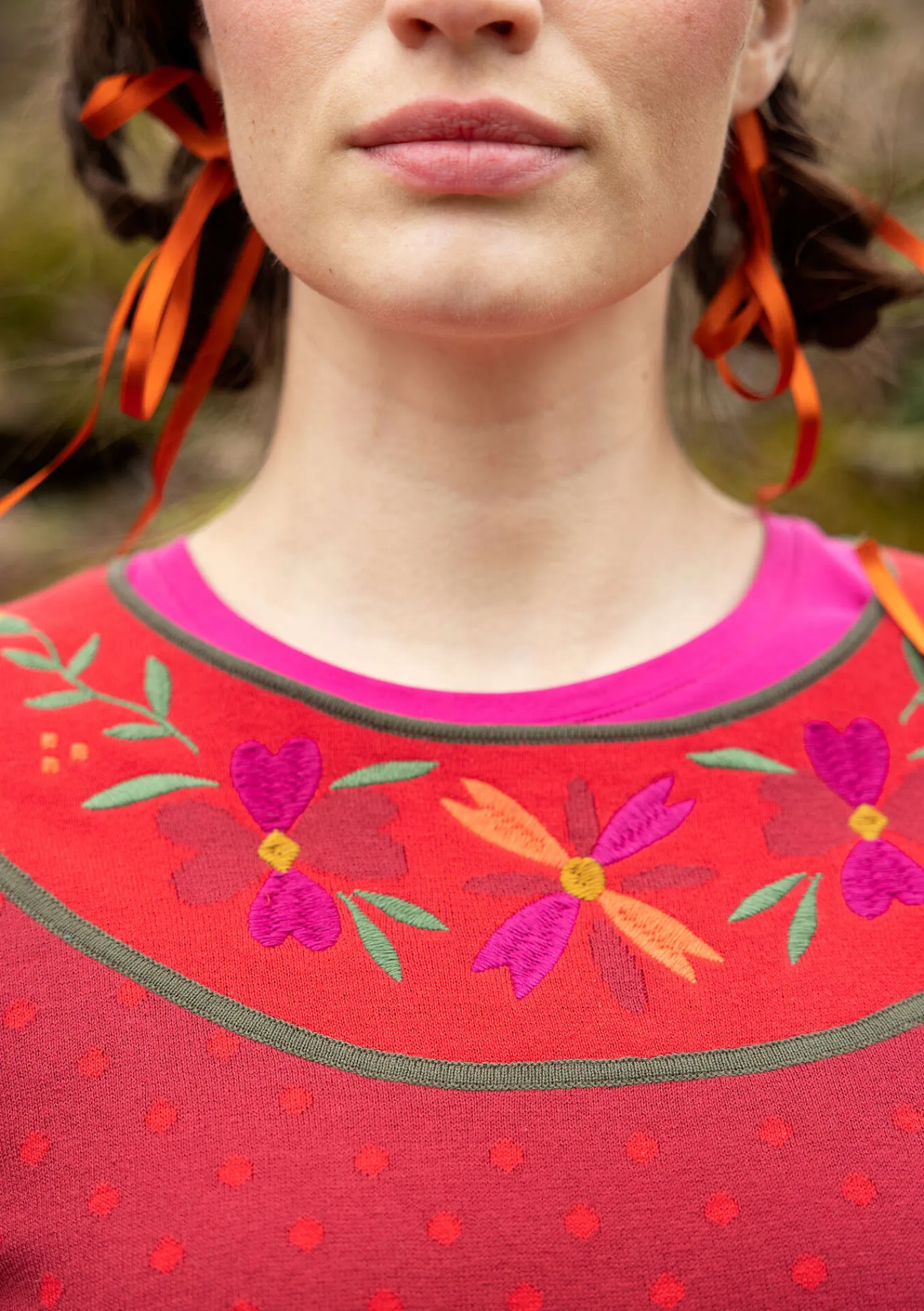 Gudrun Sjödén Pullover & Shirts>Pullover „Maria“ aus Bio-/Recycling-Baumwolle Granatapfel