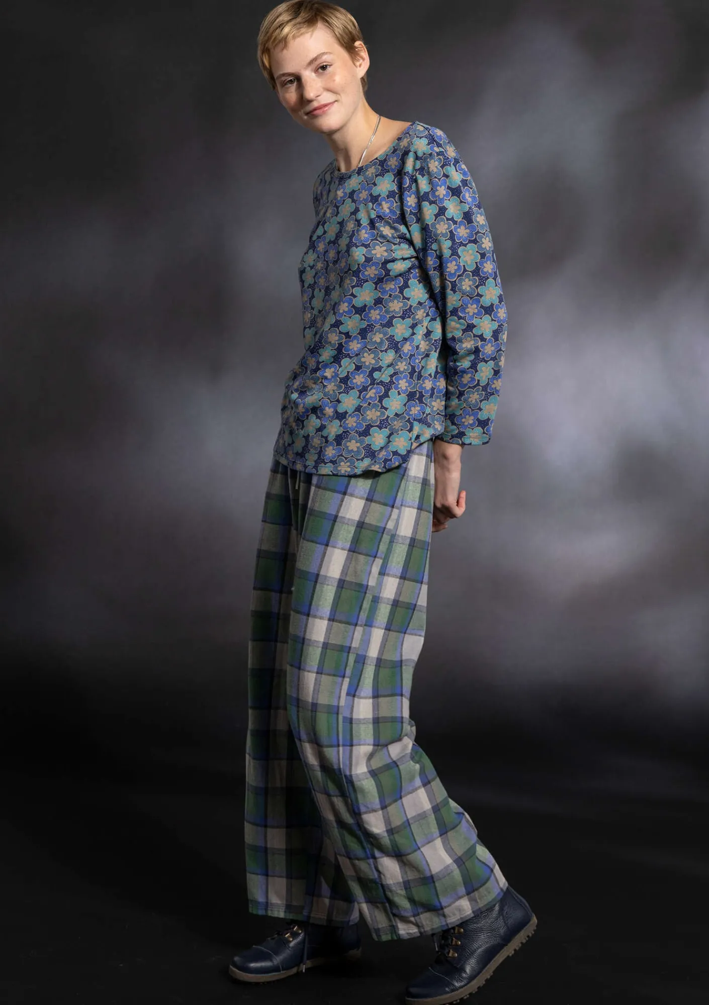 Gudrun Sjödén Hosen>Pyjamahose „Skagen“ aus Bio-Baumwollgewebe Meeresgrün