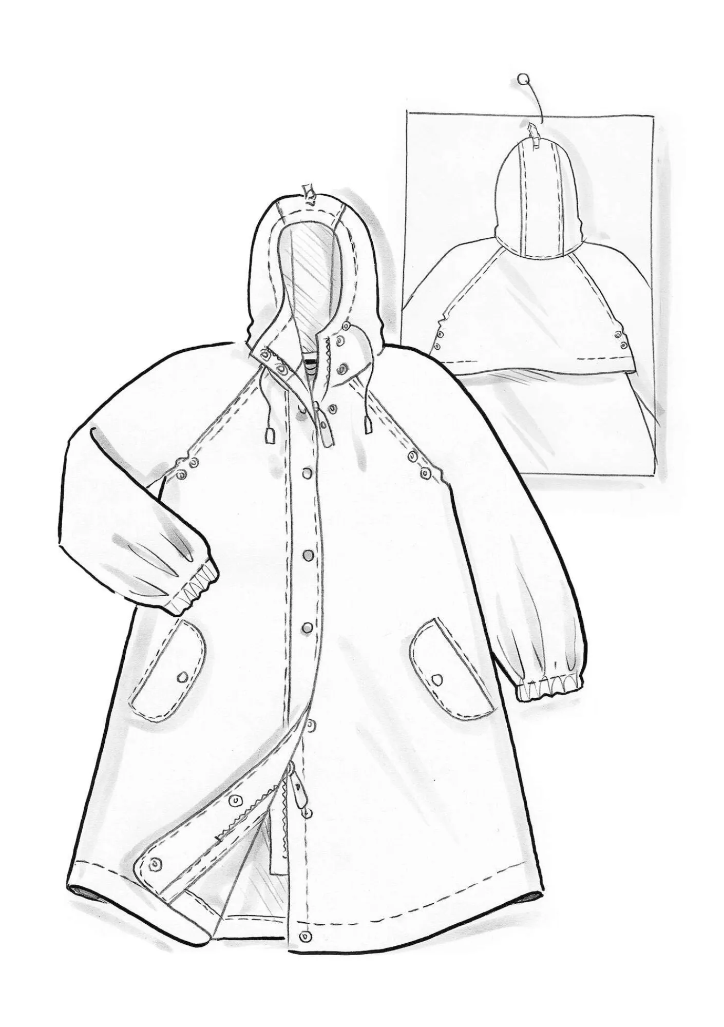 Gudrun Sjödén Jacken & Mäntel>Regenjacke „Hedda“ aus Bio-Baumwollgewebe Dunkelolive