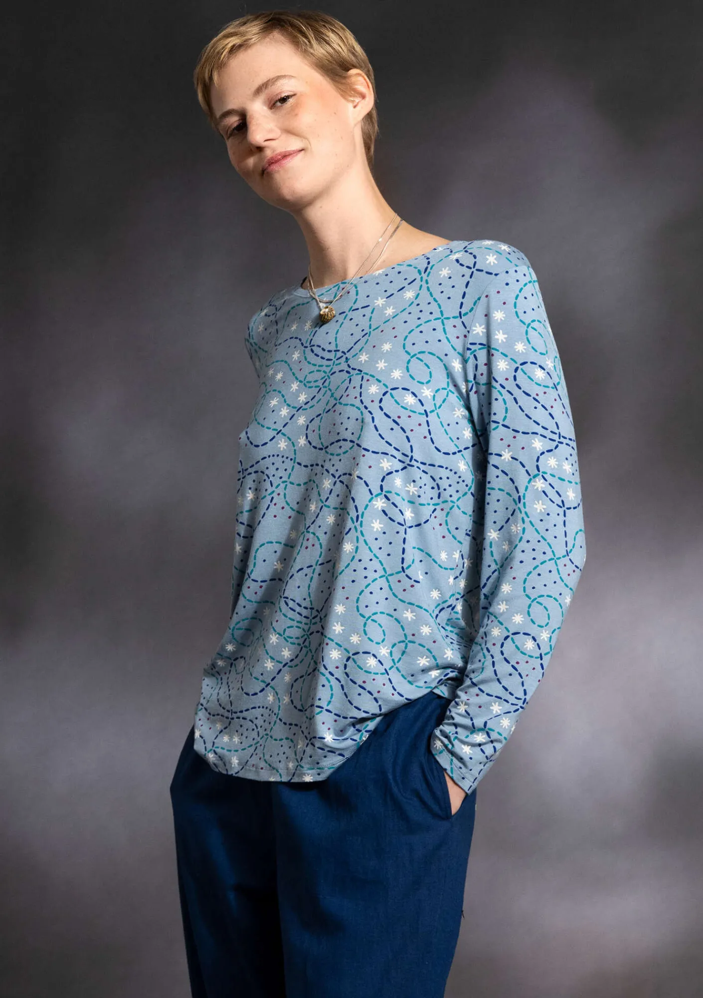 Gudrun Sjödén Pullover & Shirts>Shirt „Aurora“ aus Micromodal/Elasthan Hellblau