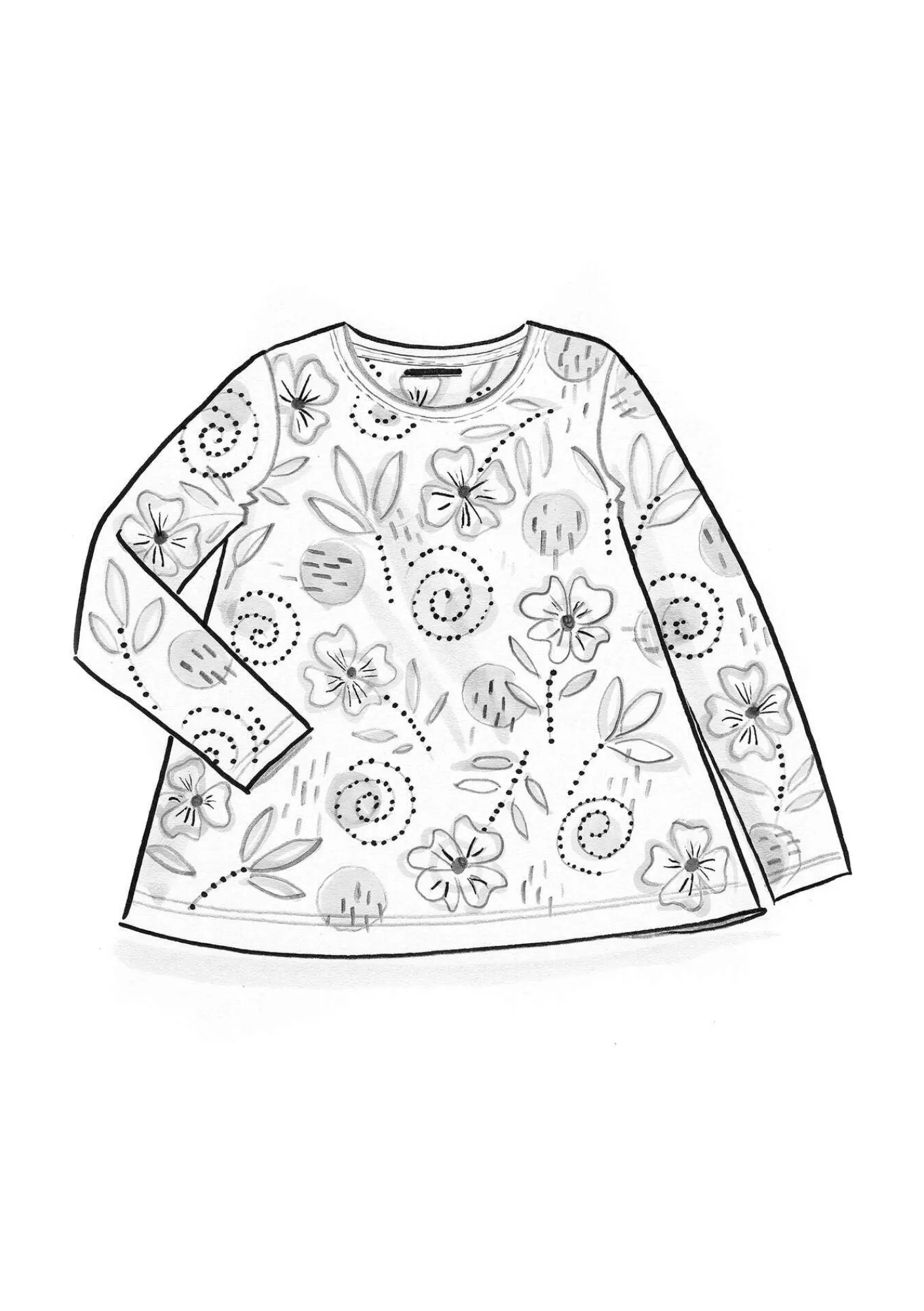Gudrun Sjödén Pullover & Shirts>Shirt „Bhumika“ aus Bio-Baumwolle/Modal Blauhäher