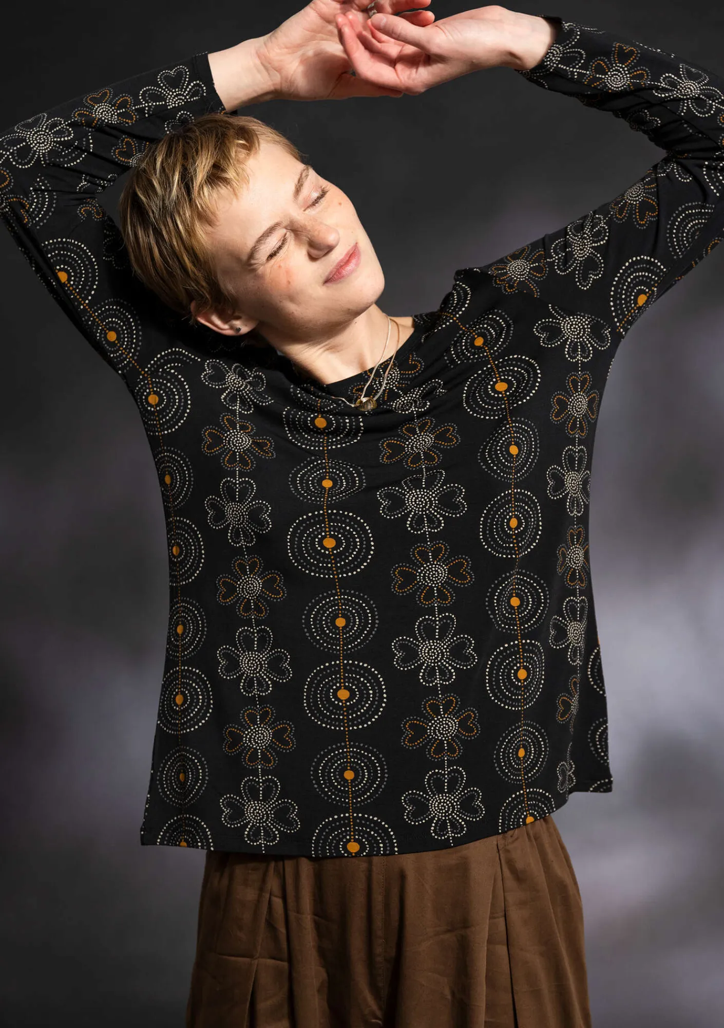 Gudrun Sjödén Pullover & Shirts>Shirt „Deco“ aus Micromodal/Elasthan Schwarz