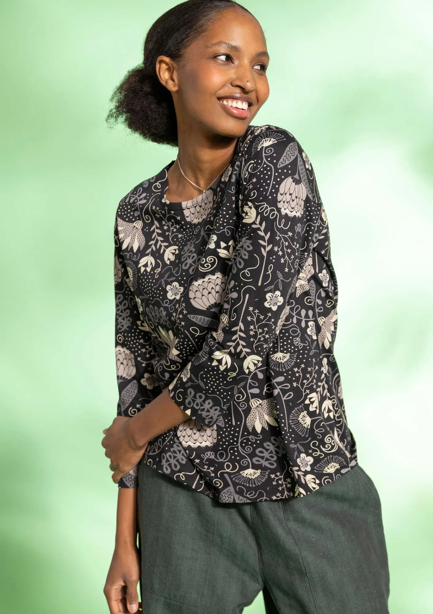 Gudrun Sjödén Pullover & Shirts>Shirt „Pacific“ aus Bio-Baumwolle Schwarz