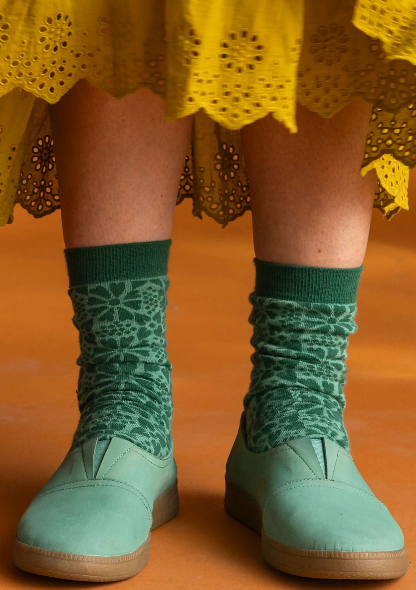 Gudrun Sjödén Accessoires>Socken „Freja“ aus Bio-Baumwolle Malachit