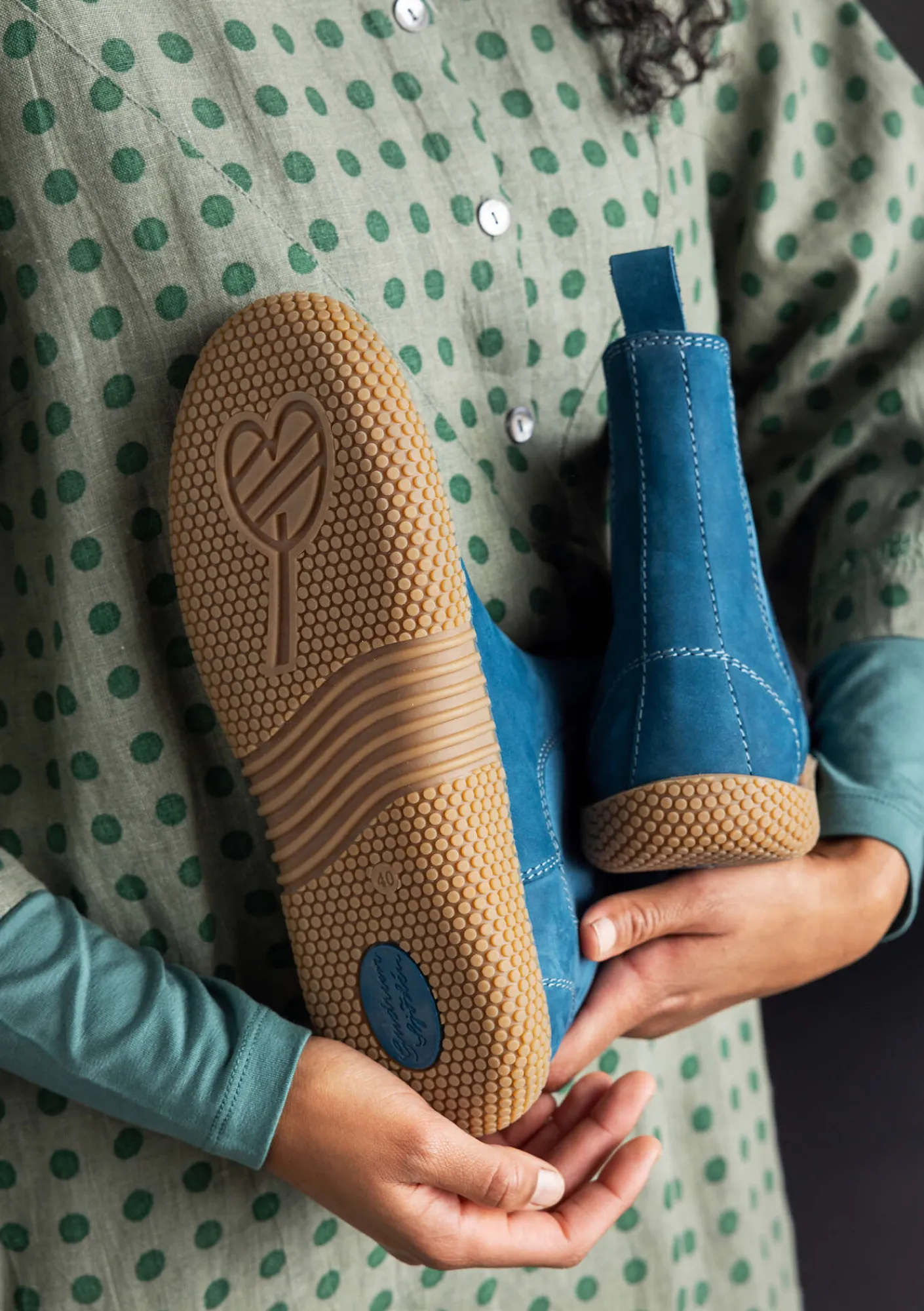 Gudrun Sjödén Schuhe>Stiefeletten aus Nubukleder Petrol