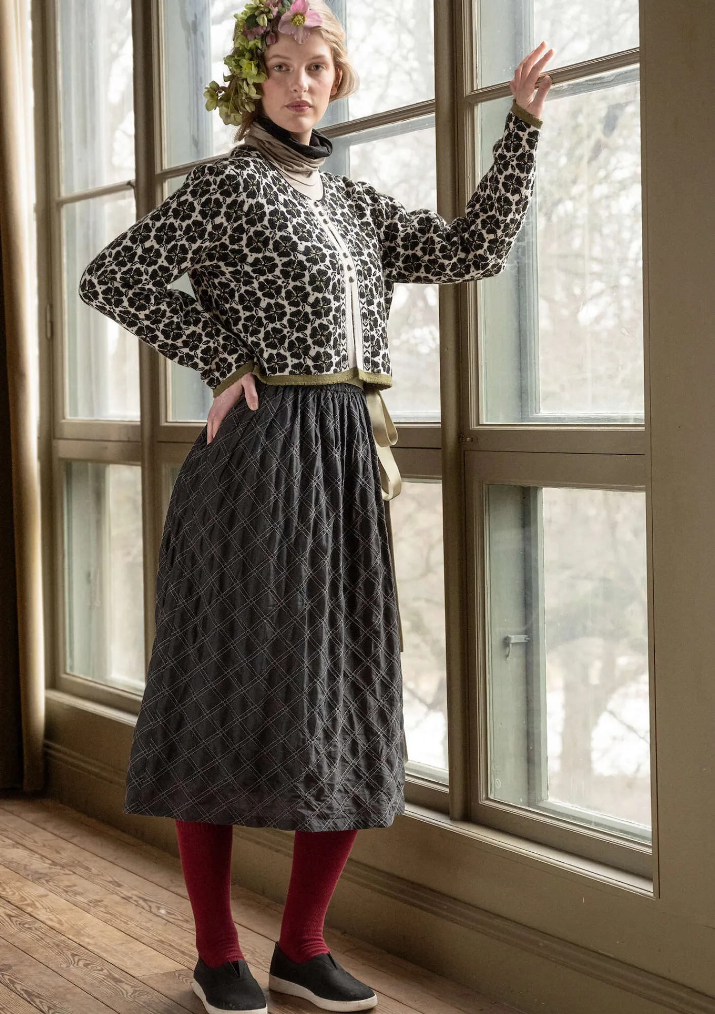 Gudrun Sjödén Strickjacken>Strickjacke „Anemone“ aus Bio-Wolle Schwarz