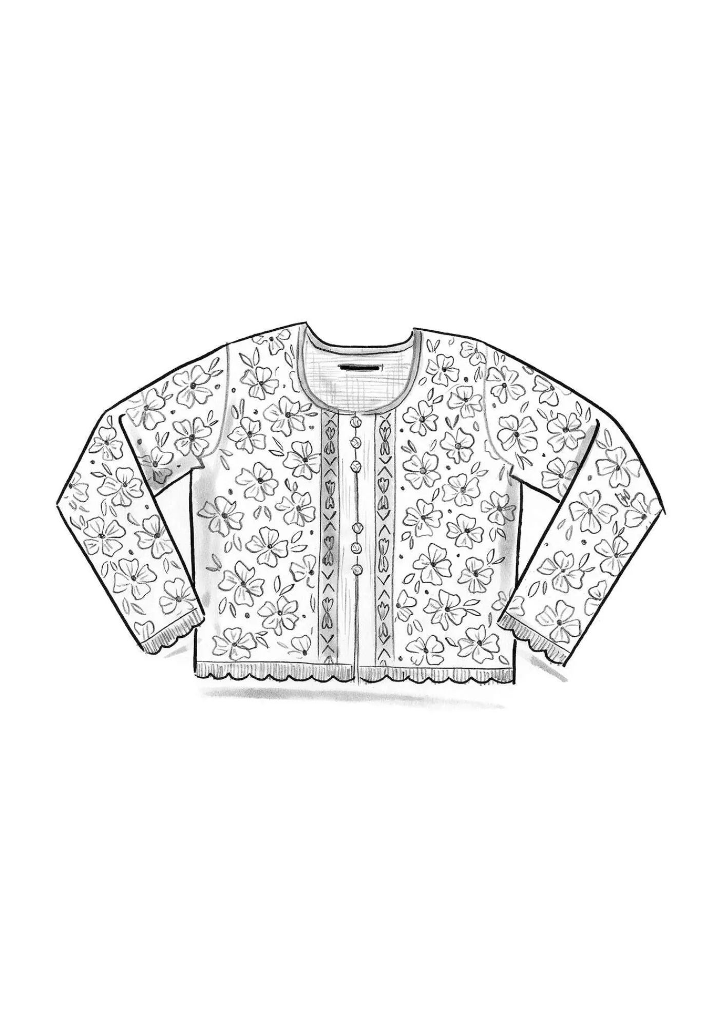Gudrun Sjödén Strickjacken>Strickjacke „Anemone“ aus Bio-Wolle Schwarz