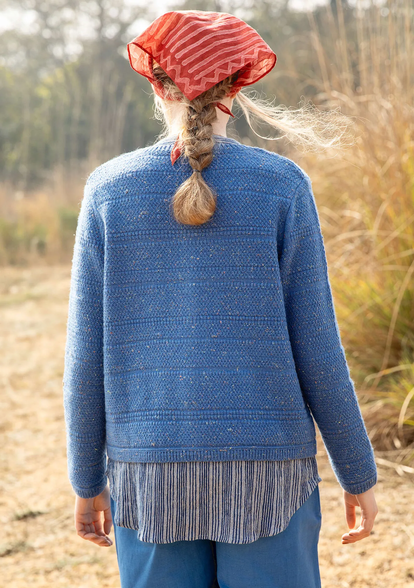 Gudrun Sjödén Strickjacken>Strickjacke aus Wolle Leinenblau