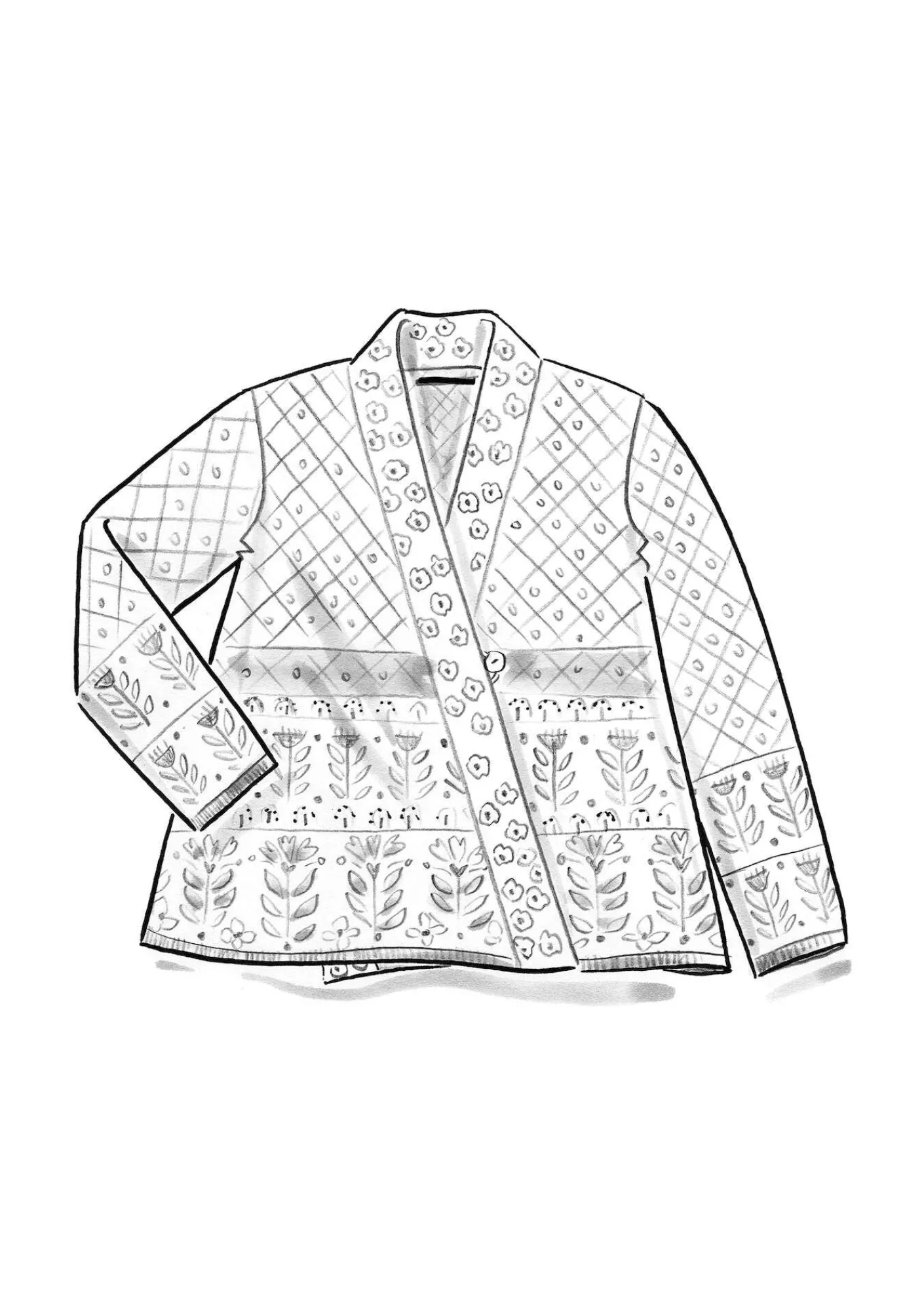 Gudrun Sjödén Strickjacken>Strickjacke „Edda“ aus Recycling-Wollgemisch Dunkelaschgrau-melange