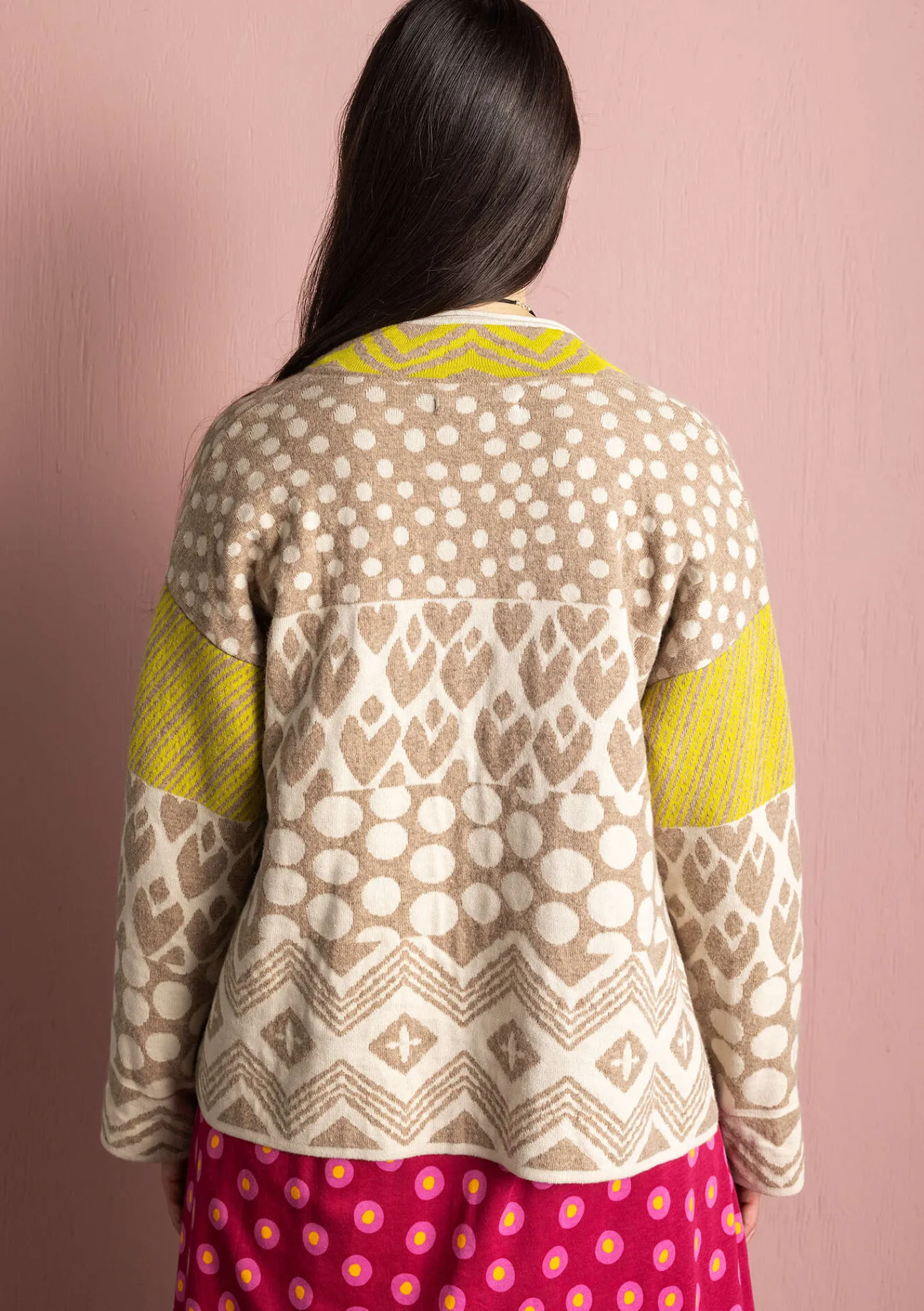 Gudrun Sjödén Strickjacken>Strickjacke „Viktoria“ aus Baumwolle/Lammwolle Taupe