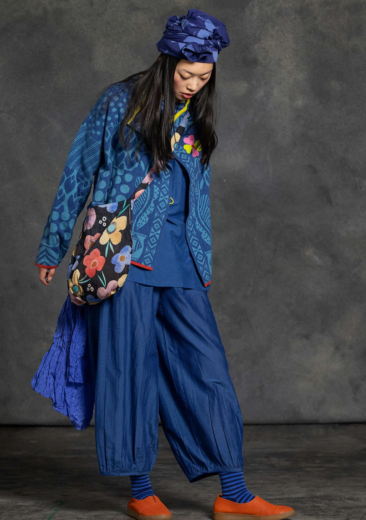 Gudrun Sjödén Strickjacken>Strickjacke „Viktoria“ aus Baumwolle/Lammwolle Indigo