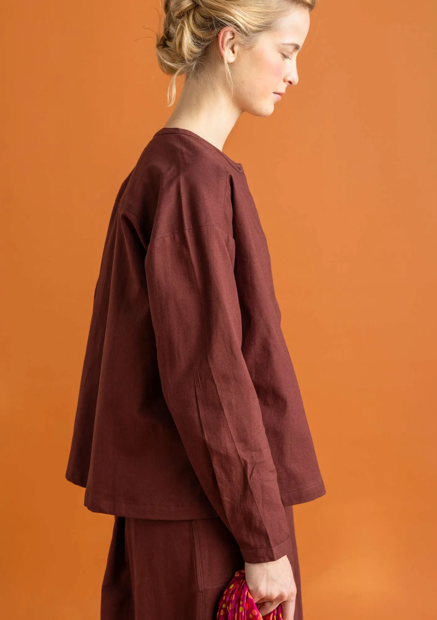 Gudrun Sjödén Pullover & Shirts>Twillbluse aus Bio-Baumwolle Rotebete