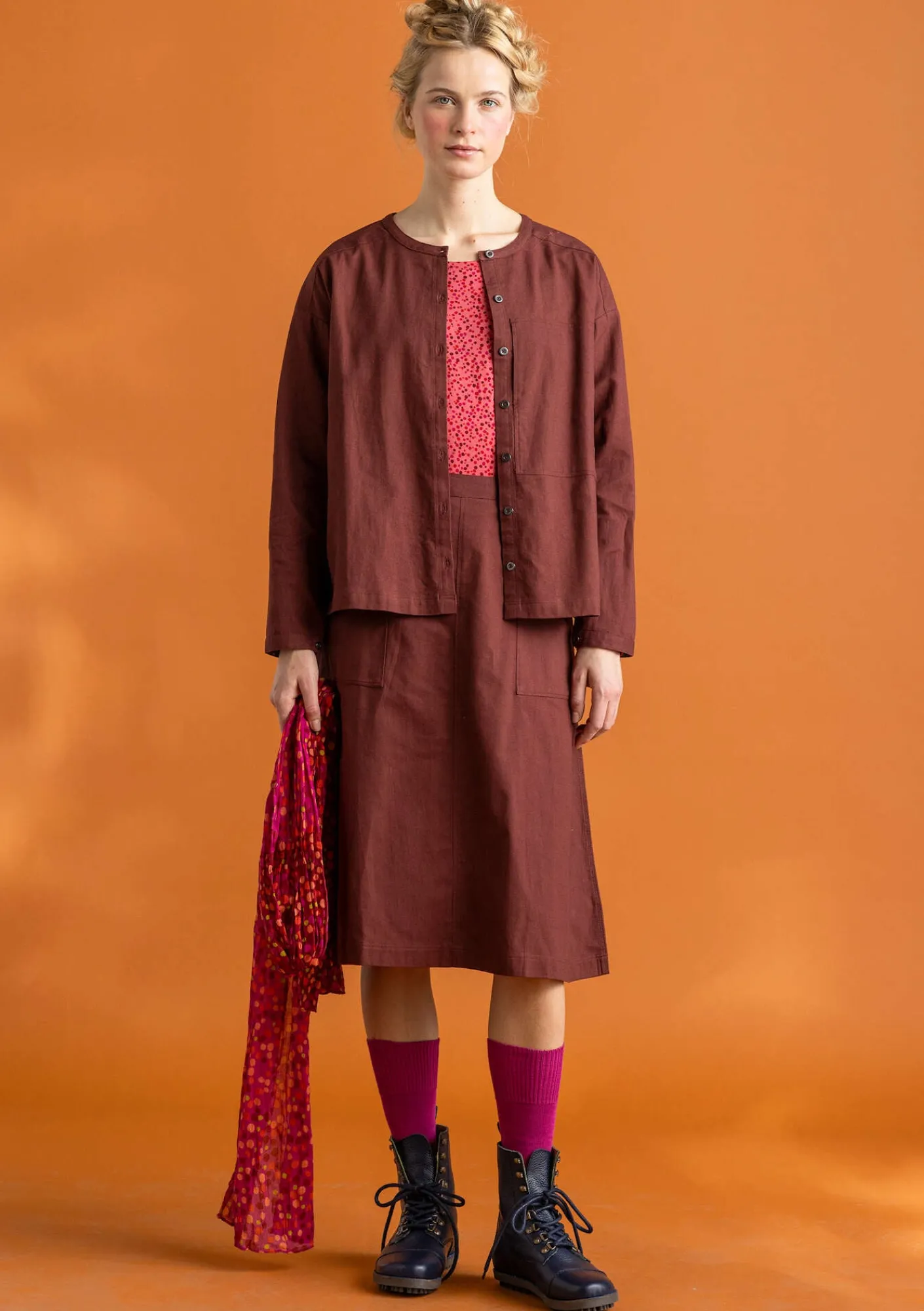 Gudrun Sjödén Pullover & Shirts>Twillbluse aus Bio-Baumwolle Rotebete