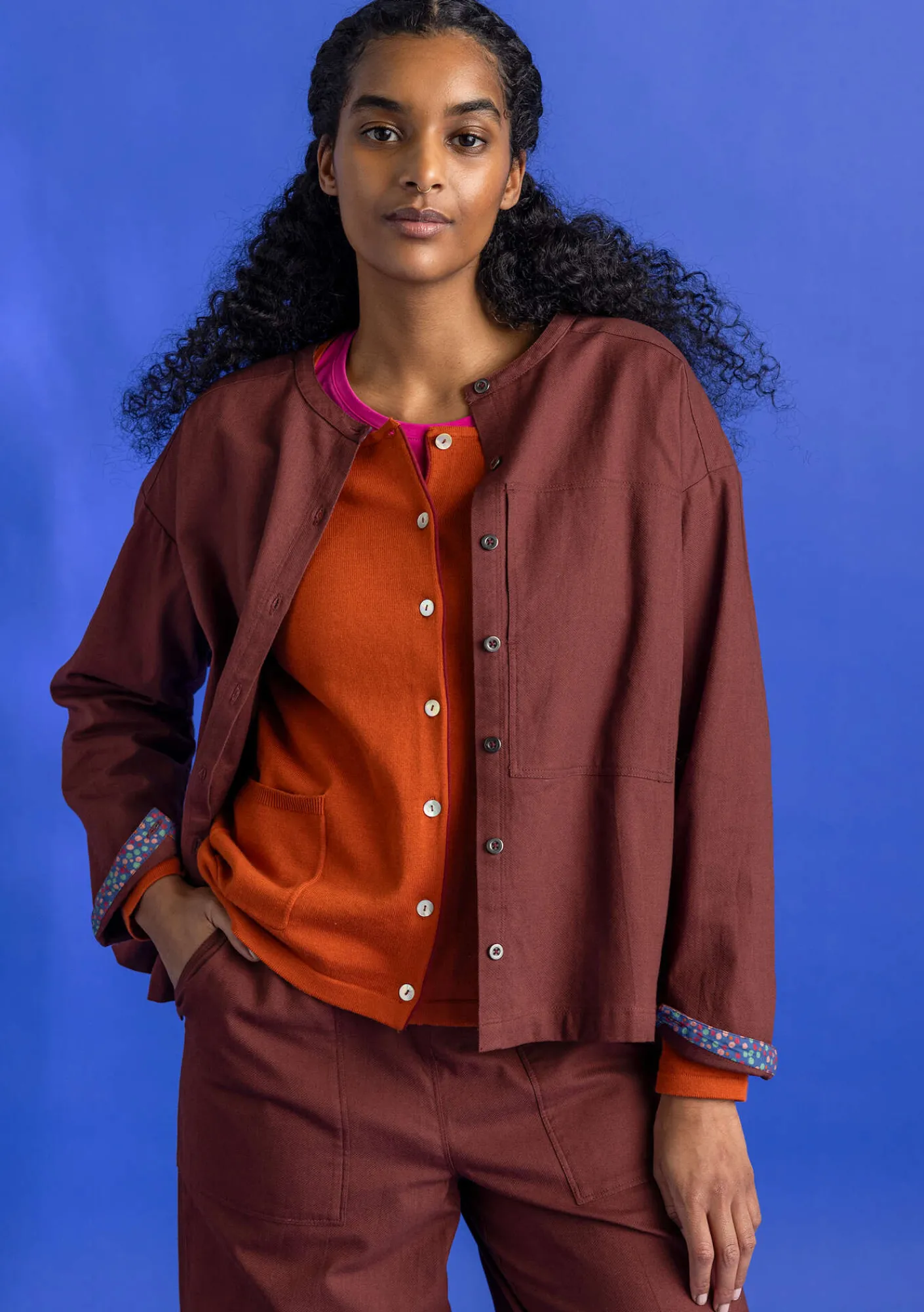 Gudrun Sjödén Pullover & Shirts>Twillbluse aus Bio-Baumwolle Rotebete