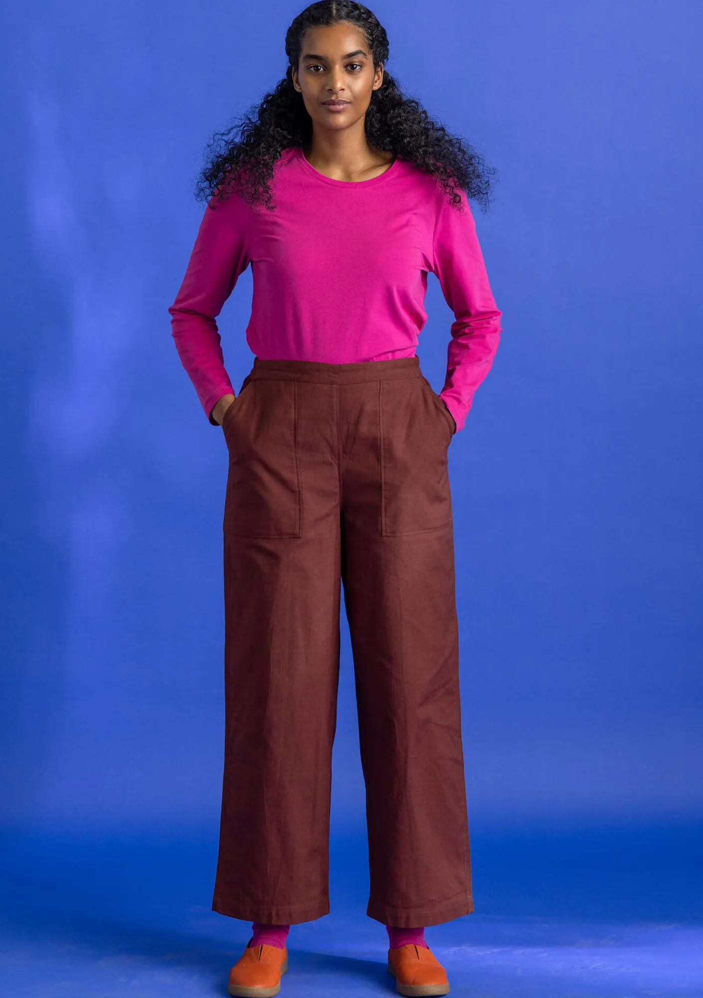 Gudrun Sjödén Hosen>Twillhose aus Bio-Baumwolle Rotebete