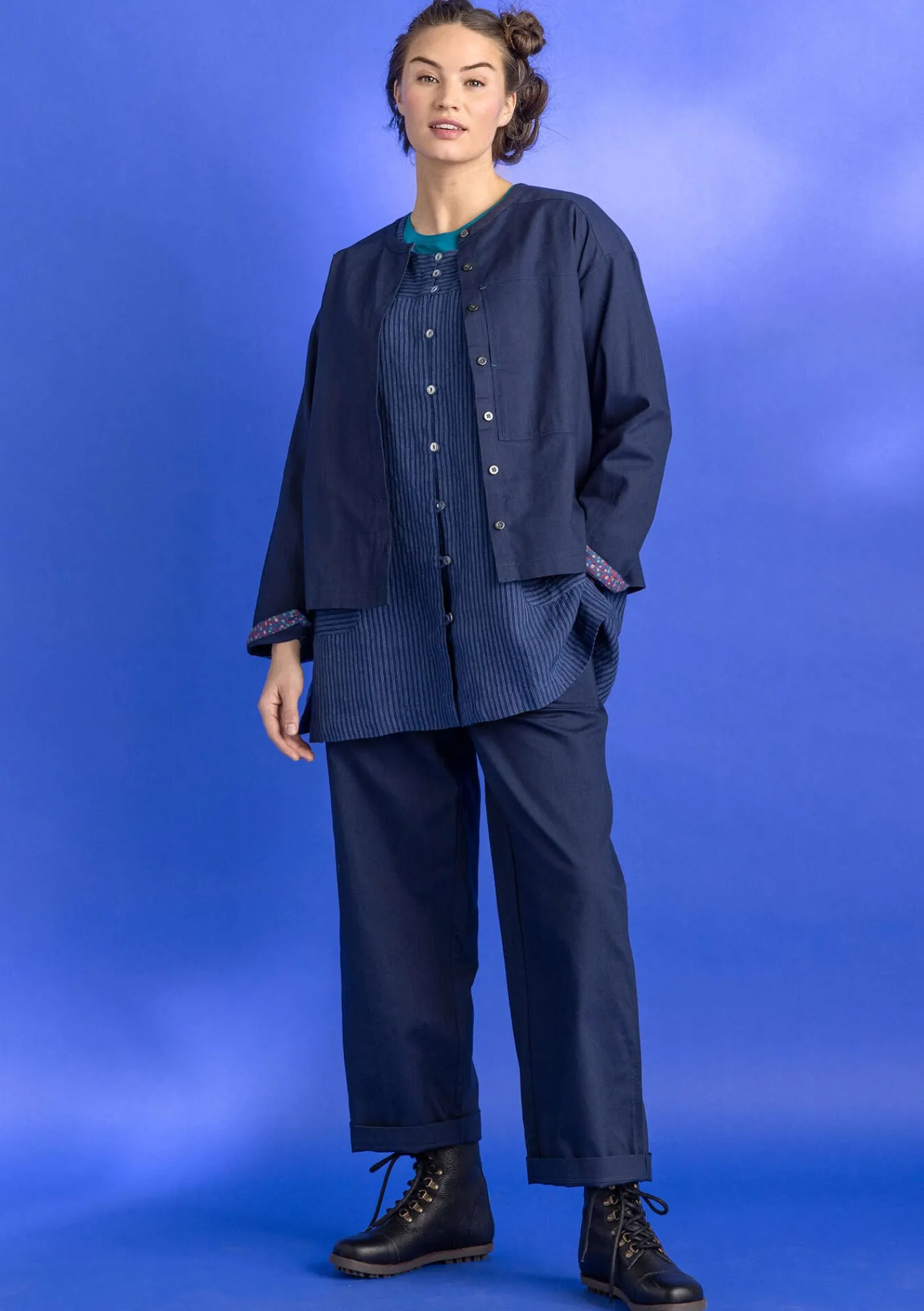 Gudrun Sjödén Hosen>Twillhose aus Bio-Baumwolle Dunkelindigo