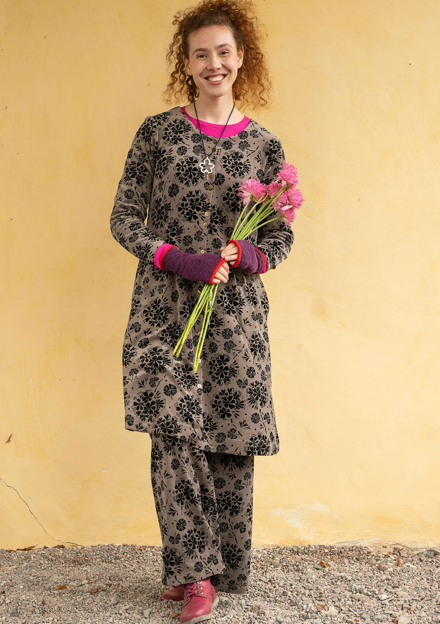 Gudrun Sjödén Hosen>Velourshose „Selma“ aus Bio-Baumwolle/Recycling-Polyester Kartoffel