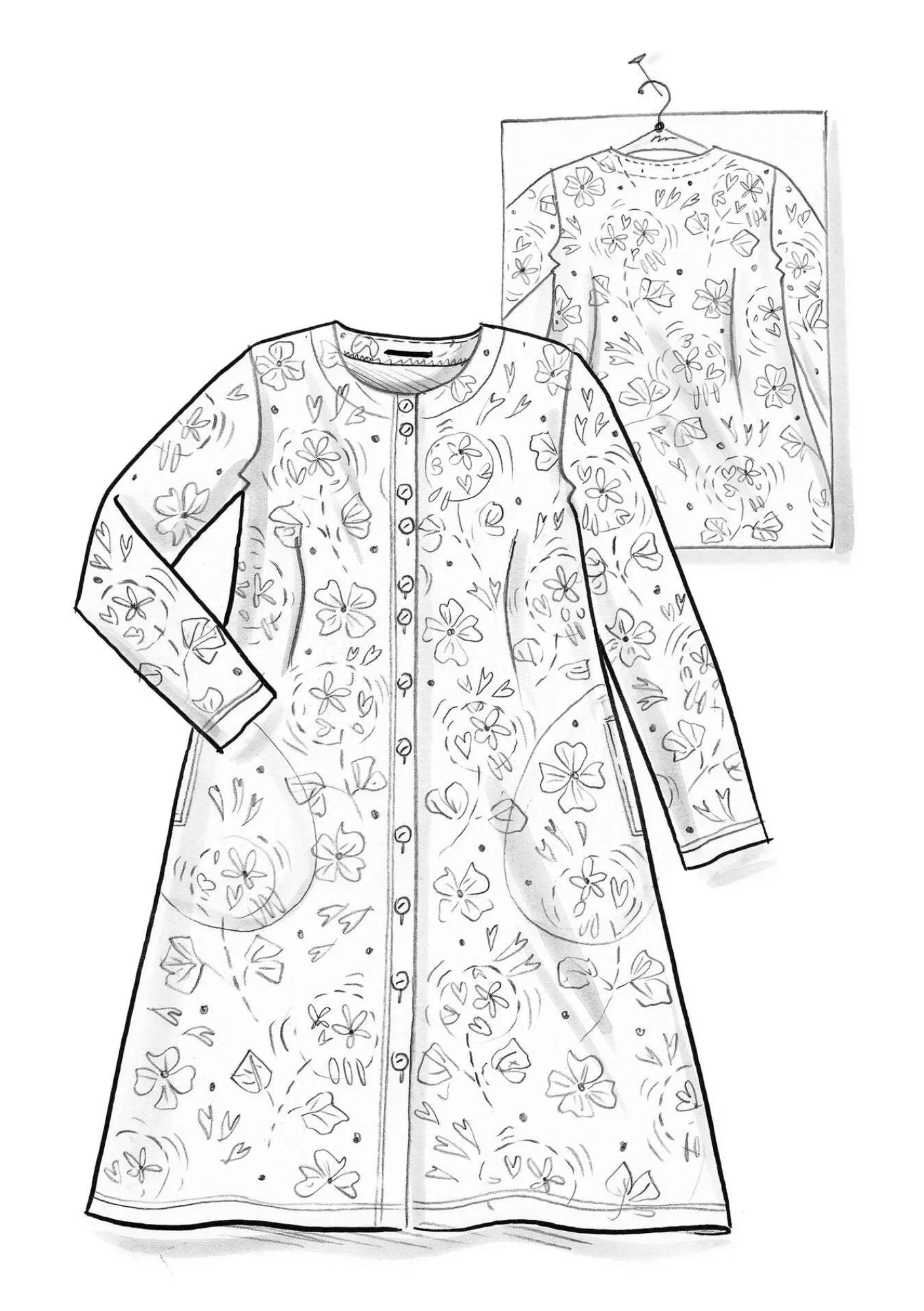 Gudrun Sjödén Kleider>Velourskleid „Selma“ aus Bio-Baumwolle/Recycling-Polyester Traube