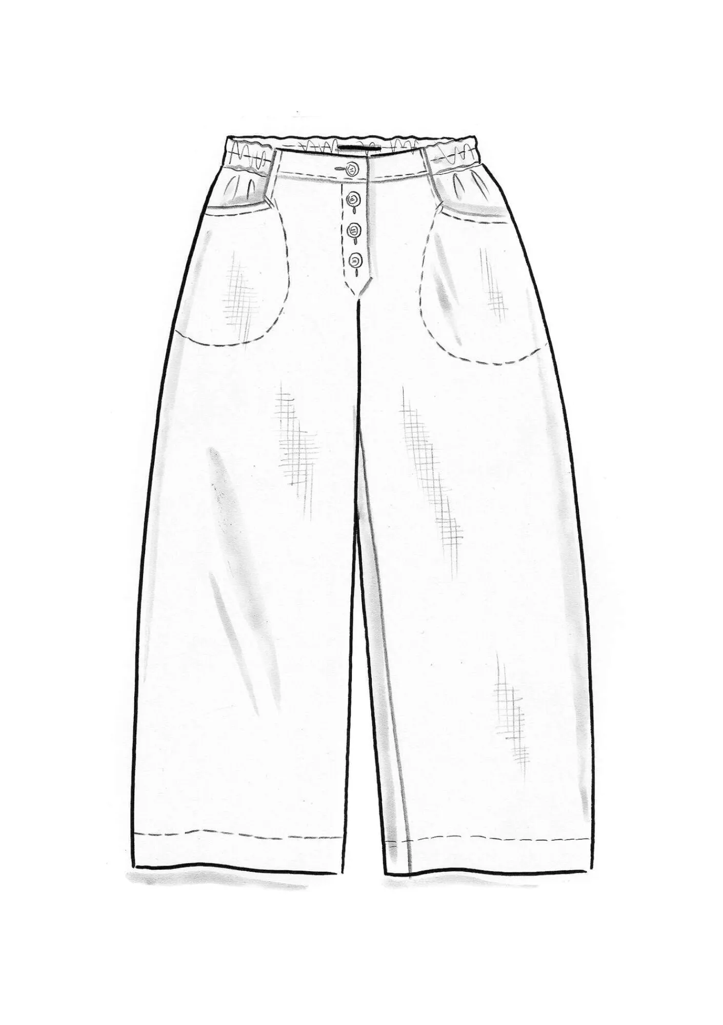 Gudrun Sjödén Hosen>Webhose aus Leinen/Bio-Baumwolle Leinenblau