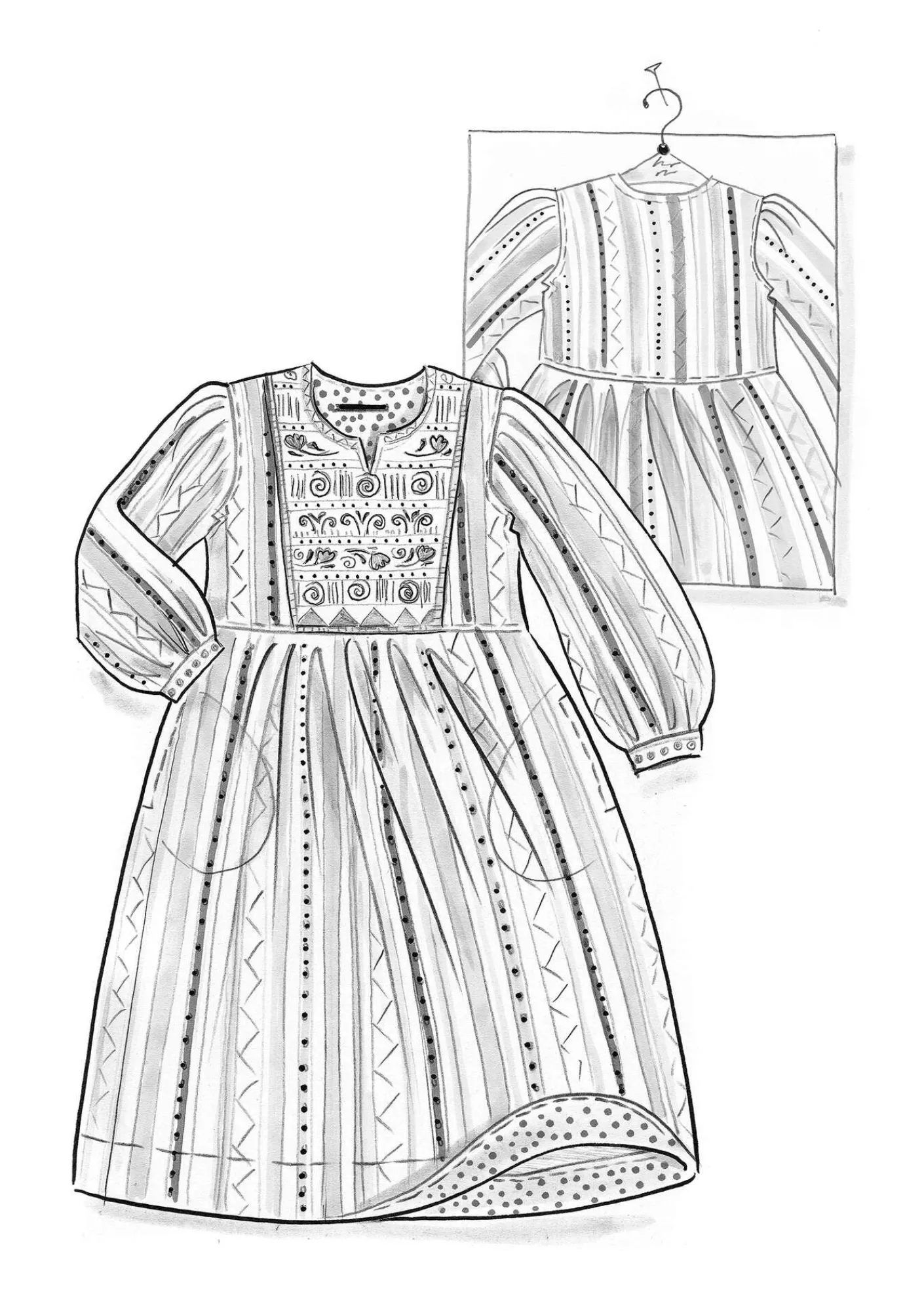 Gudrun Sjödén Kleider>Webkleid „Jaipur“ aus Wolle/Baumwolle Aubergine