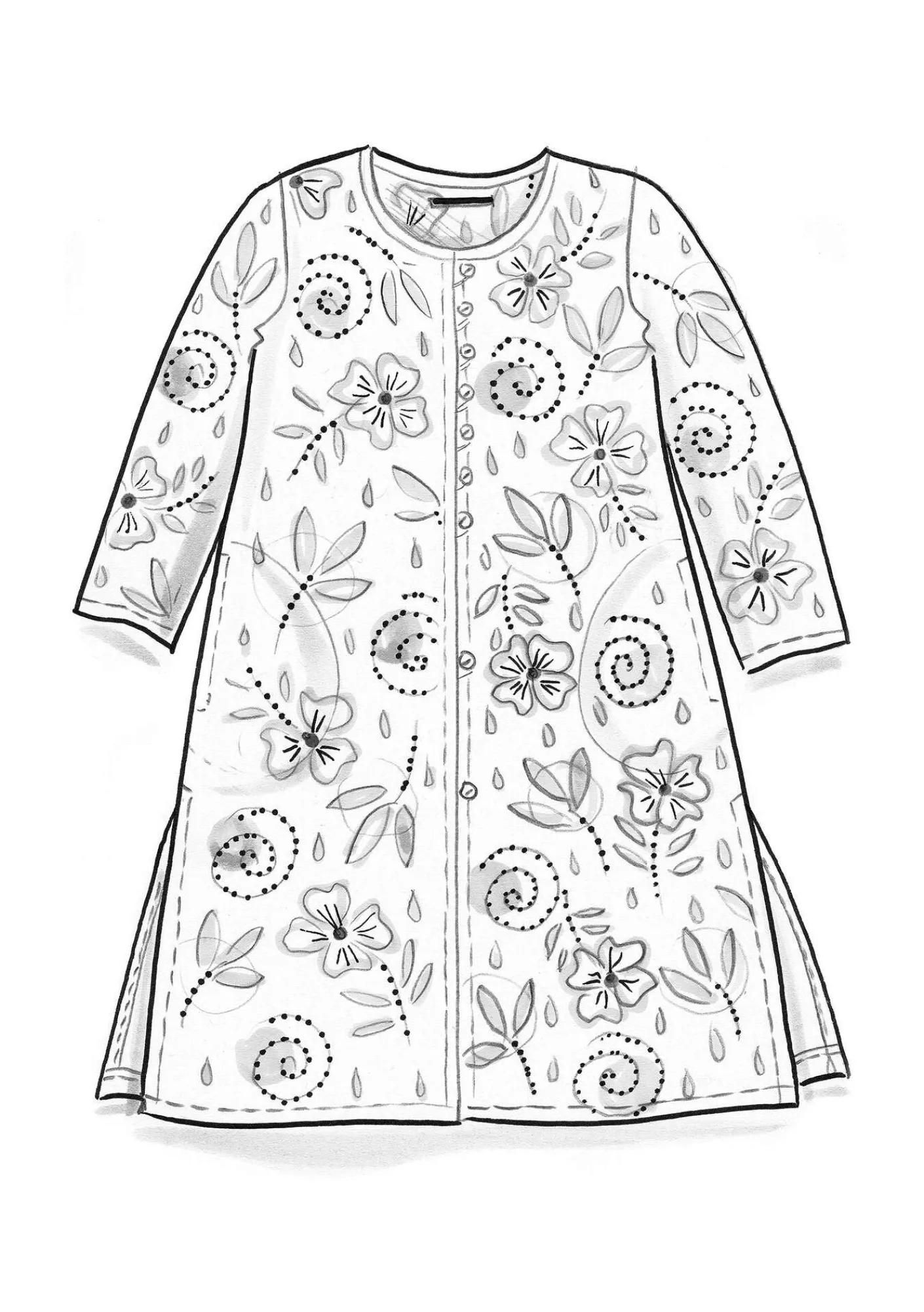 Gudrun Sjödén Kleider>Webkleid „Kamala“ aus Bio-Baumwolle Henna